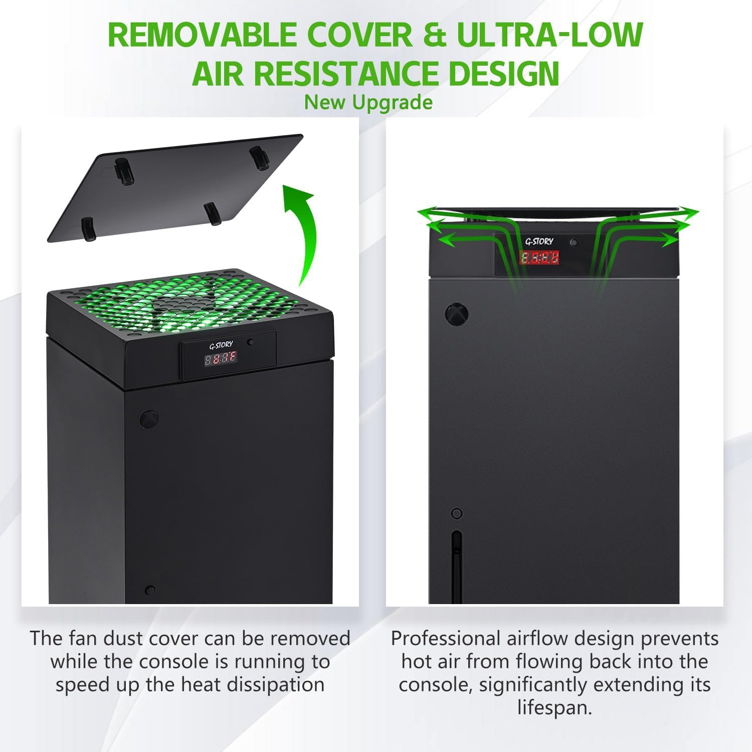 G-STORY L&uuml;fter F&uuml;r Xbox Series X, L&uuml;ftergeschwindigkeit Wird Automatisch Durch Temperatur Angepasst, 3 Geschwindigkeiten 1500/1750/2000 U/Min (140 Mm) image number 5