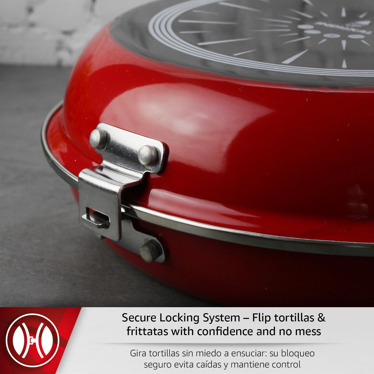 MAGEFESA FRITTATA Frying PAN. Double Layer Non-Stick Frying Pan, Vitrified Steel, Compatible with All Types of Fire, Including Induction, Dishwasher Safe, Ergonomic Handle (9,4&rdquo;) (RED) - Red image number 2