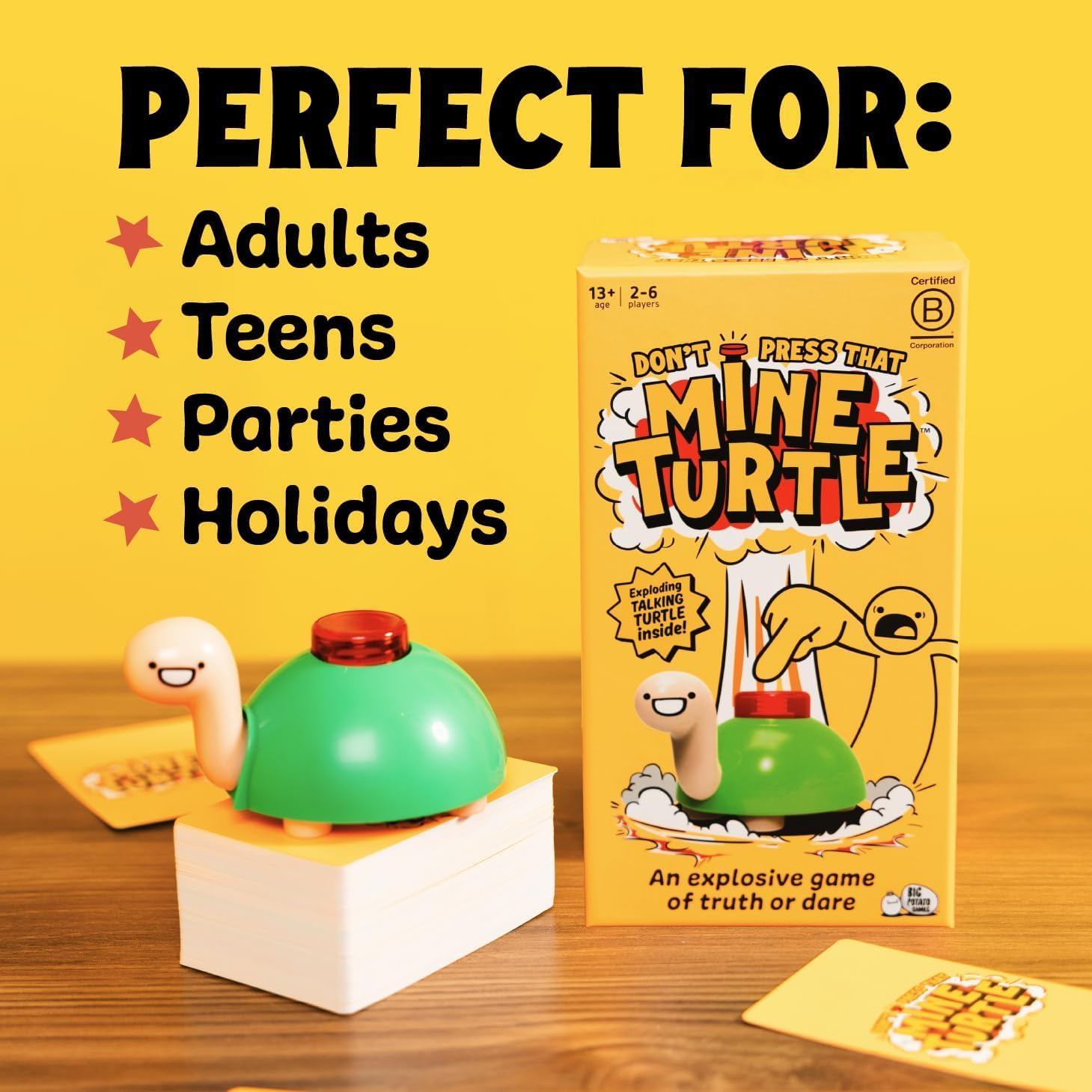 Big Potato | Don'T Press That Mine Turtle | Truth or Dare Party Game | 2-6 Players, Ages 13+ image number 2