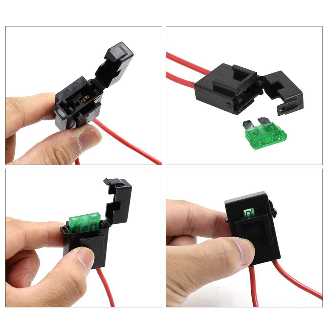 X AUTOHAUX Universal HID Relay Wiring Harness Single Beam Kit H1 H7 for Car image number 2