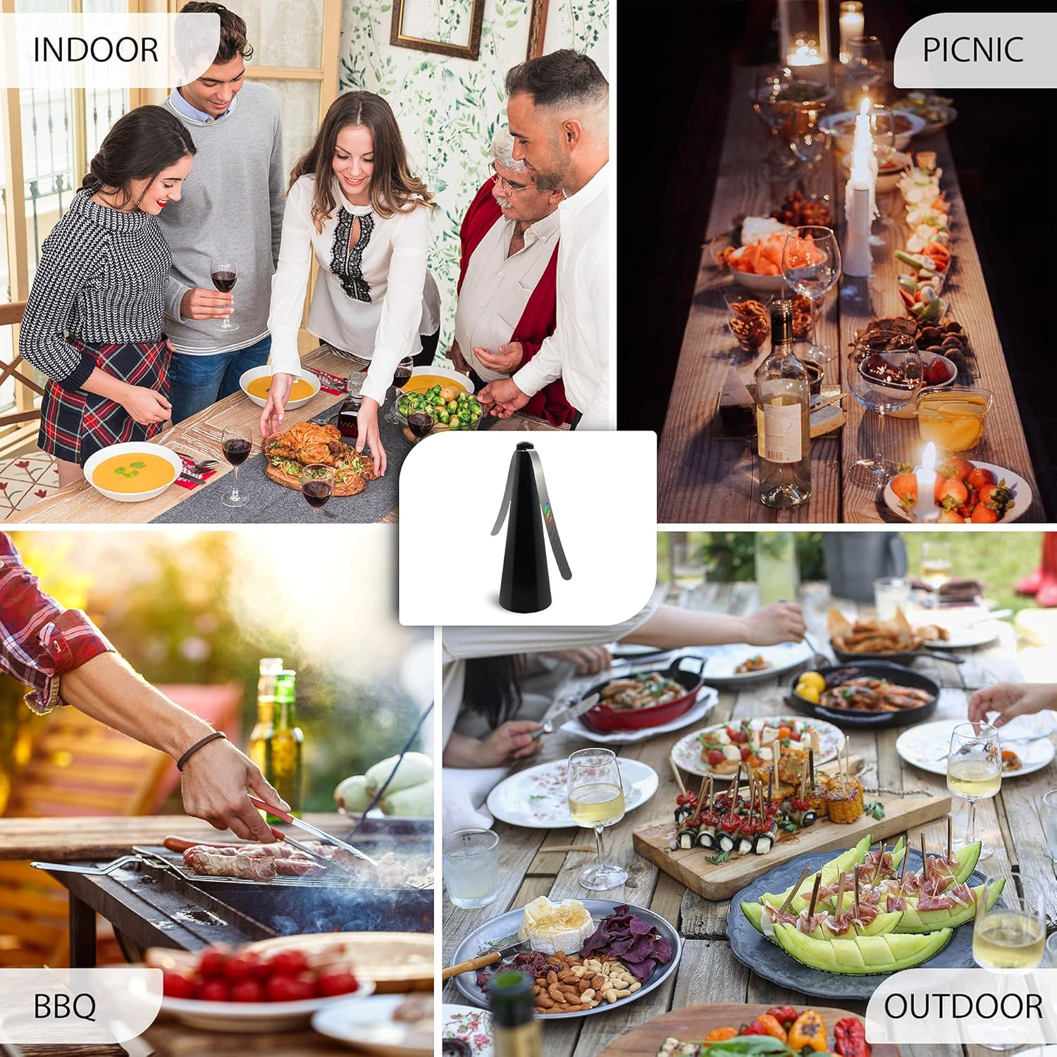 Fly Away - Outdoor Fly Repellent Fan, outside or inside Table Use, Restaurant, Barbeque, Events, Deter Flies, Mosquitos, Other Moscas and Bugs Away, Battery Operated, Tabletop, Hanging Hook. (2) image number 5