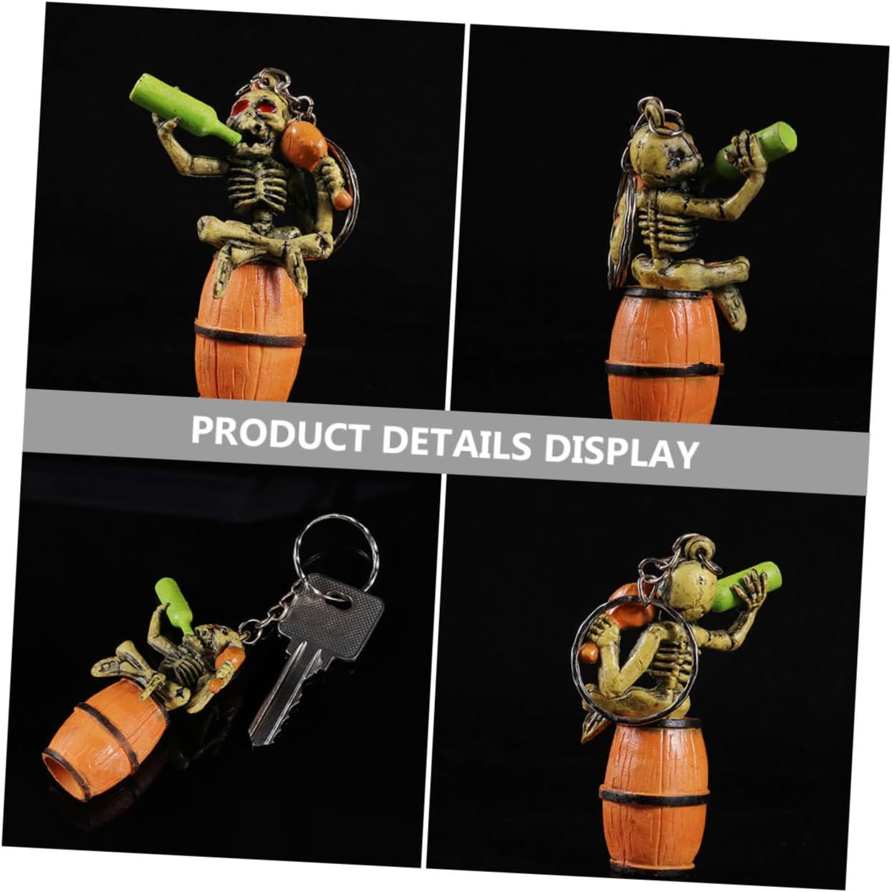 WOFASHPURET 2Pcs Skull Keychains for Men Creative Halloween Keychains Unique Hanging Pendant for Car Keys and Bag Decoration For image number 4