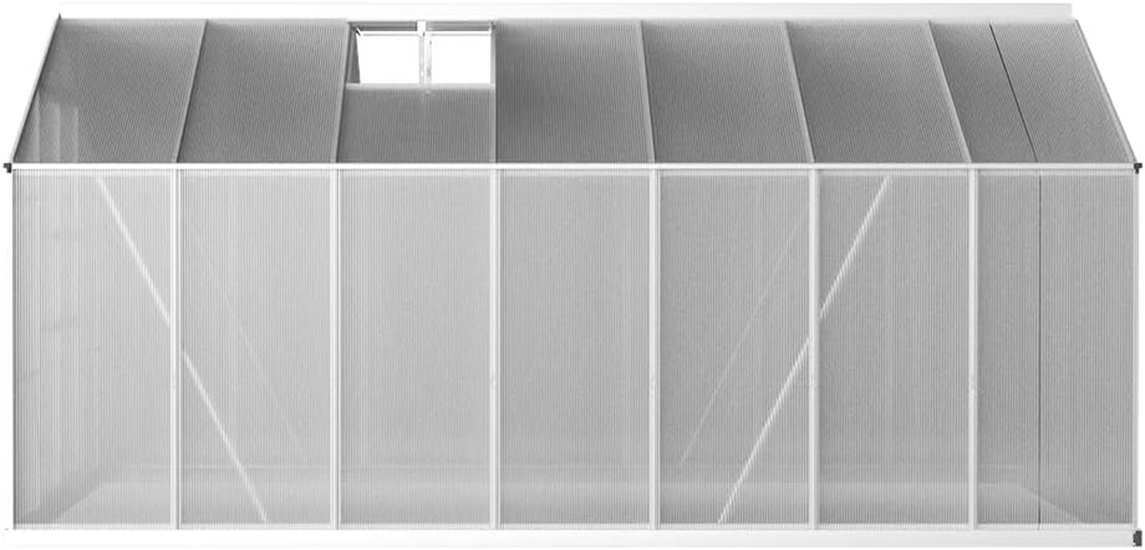 Green Fingers Greenhouse Polycarbonate House Garden Shed Walk-In Gardening Supplies Plant Stand Storage,410 X 250Cm Aluminium Frame with Lockable Door, Gutter System and Opening Roof Vents image number 2