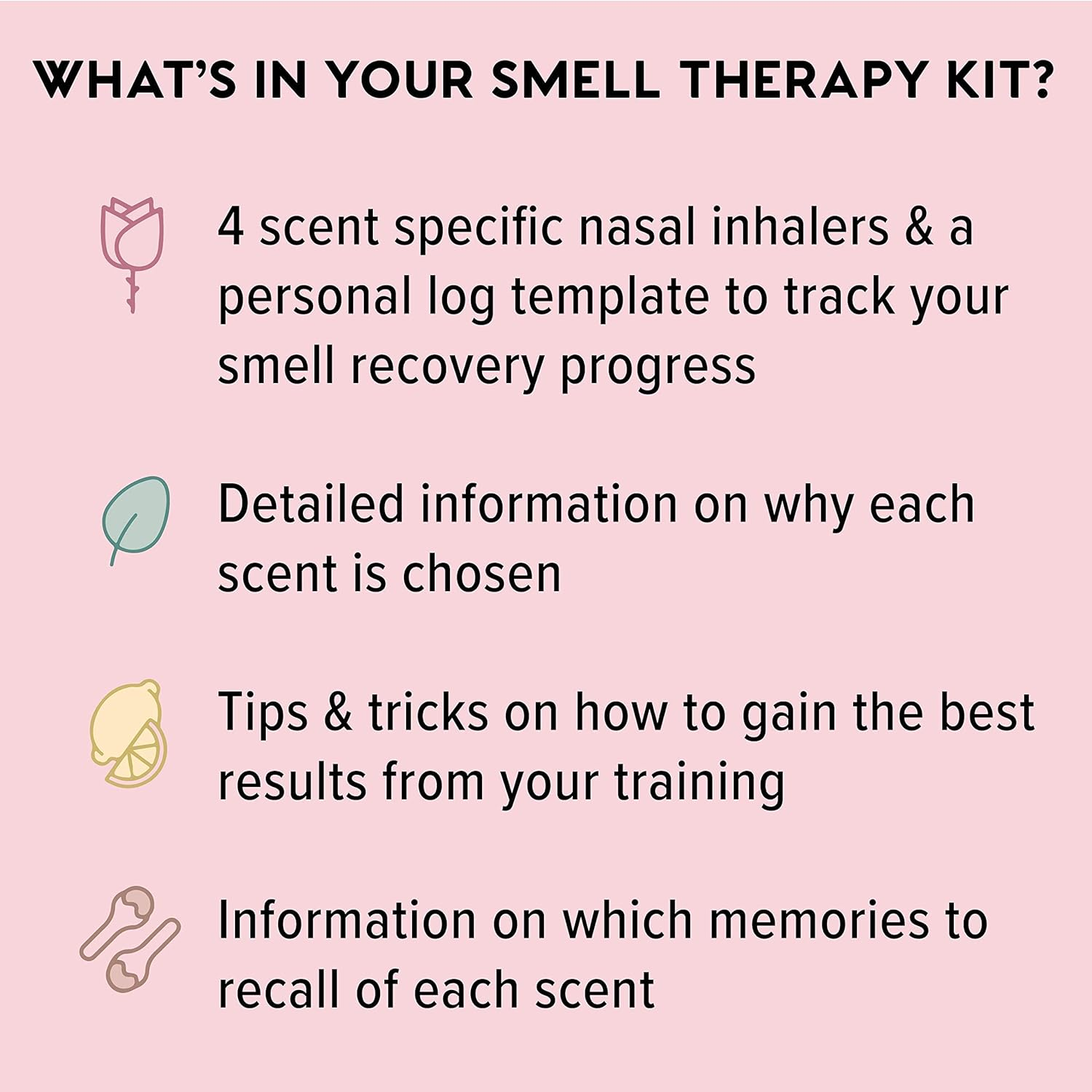 MOXĒ Smell Training Kit, 4 Essential Oils, Olfactory Regeneration, Helps Restore Sense of Smell, Natural Therapy for Smell Loss, Lemon, Rose, Clove, Eucalyptus, Guidebook, Personal Log image number 5