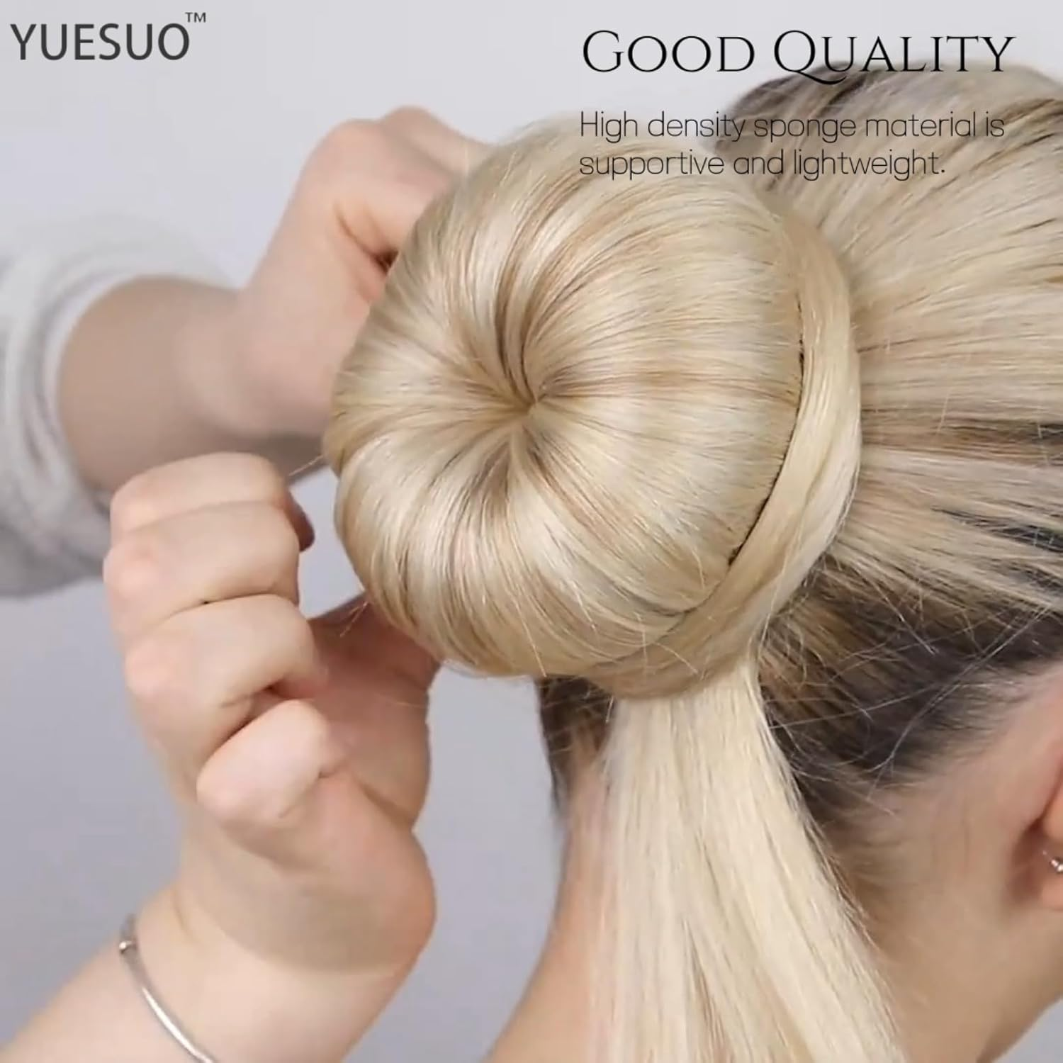 YUESUO Four-Piece Hairpin, Foam Sponge Strip Hair Accessory, Magic Hairpin Flexible and Reusable, French Style, Strong Plasticity and Easy to Use (Brown) image number 4