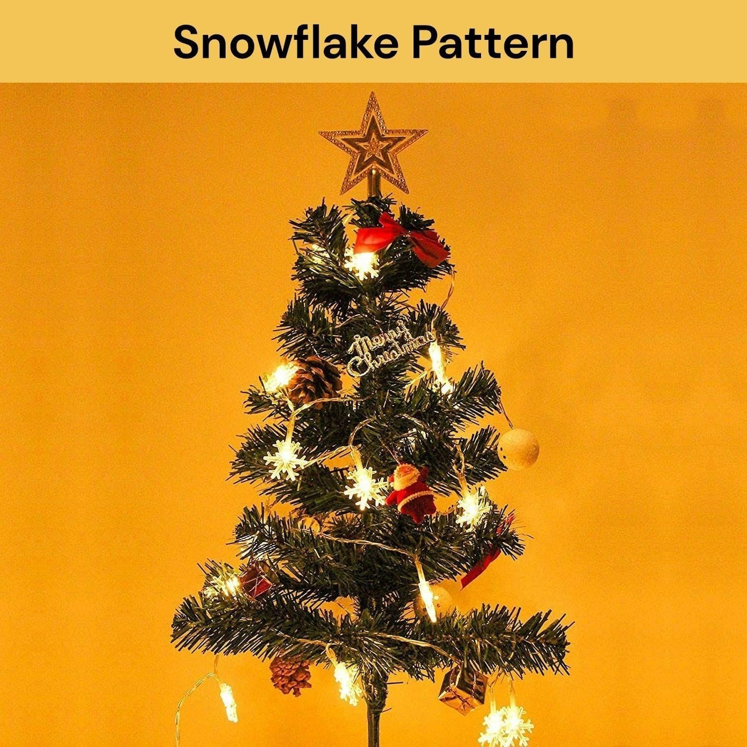 EZONEDEAL LED Snowflake String Lights Battery Powered String Lights, Decoration Fairy Lights for Christmas Lights Wedding Birthday Party Patio Garden Home Bedroom Indoor & Outdoor (3M 20Leds)