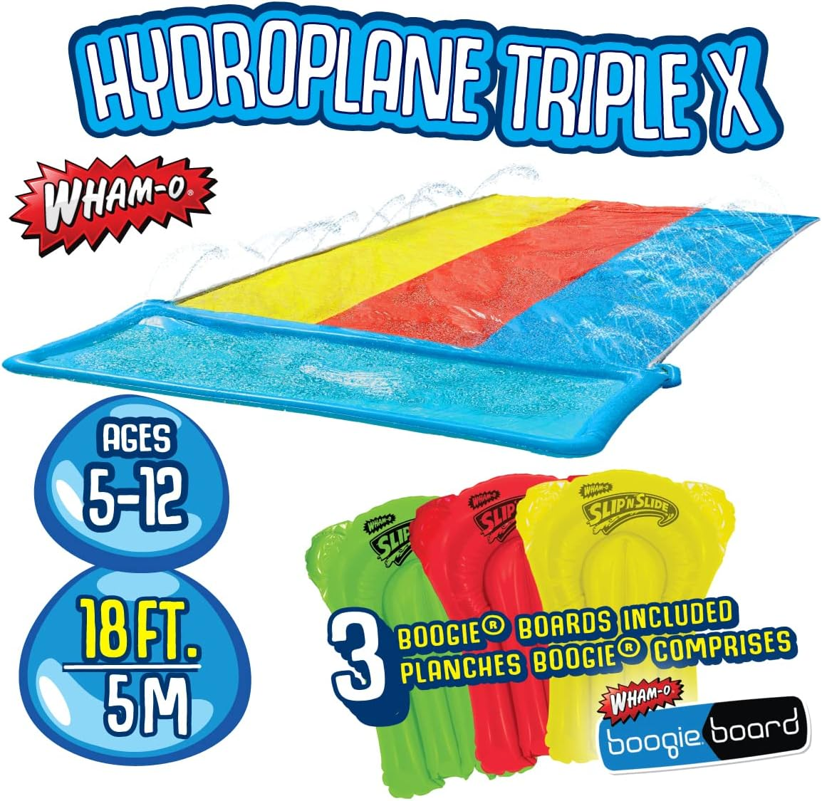 Whamo Slip 'N Slide Hydroplane Triple XL Water Slide for 5+ Years Kids, 18 Feet Size, Multicolor image number 6