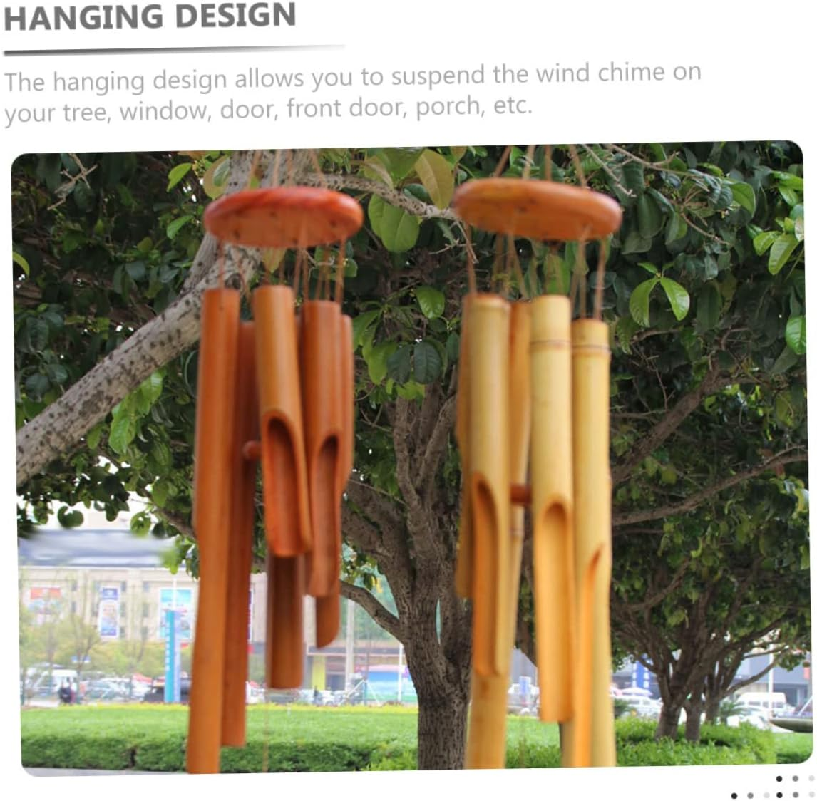 Yardwe Bamboo Wind Chime Decoration for Home Decor for Home Bamboo Decor Windchimes Unique Outdoor Japanese Wind Japandi Decor Wooden Decor Small Wind Chime Furniture image number 2