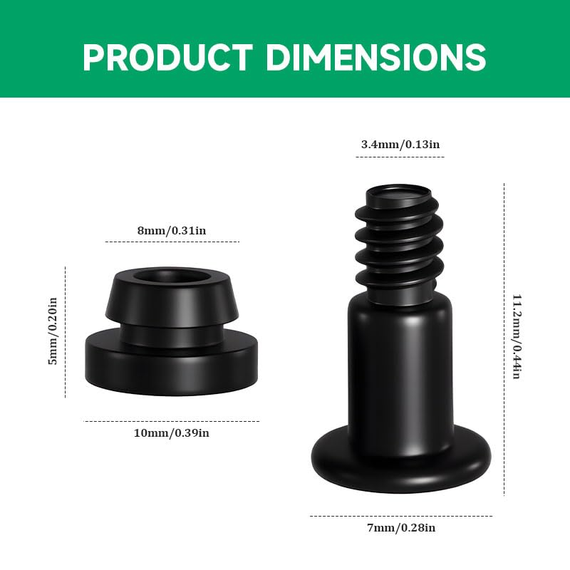 12PCS Hard Drive Screws with Rubber Washer, Anti-Vibration Shock Absorbing PC Hard Drive Screws, 3.5" HDD SSD Mounting Screws for Computer Case, NAS, Home Server (Black)