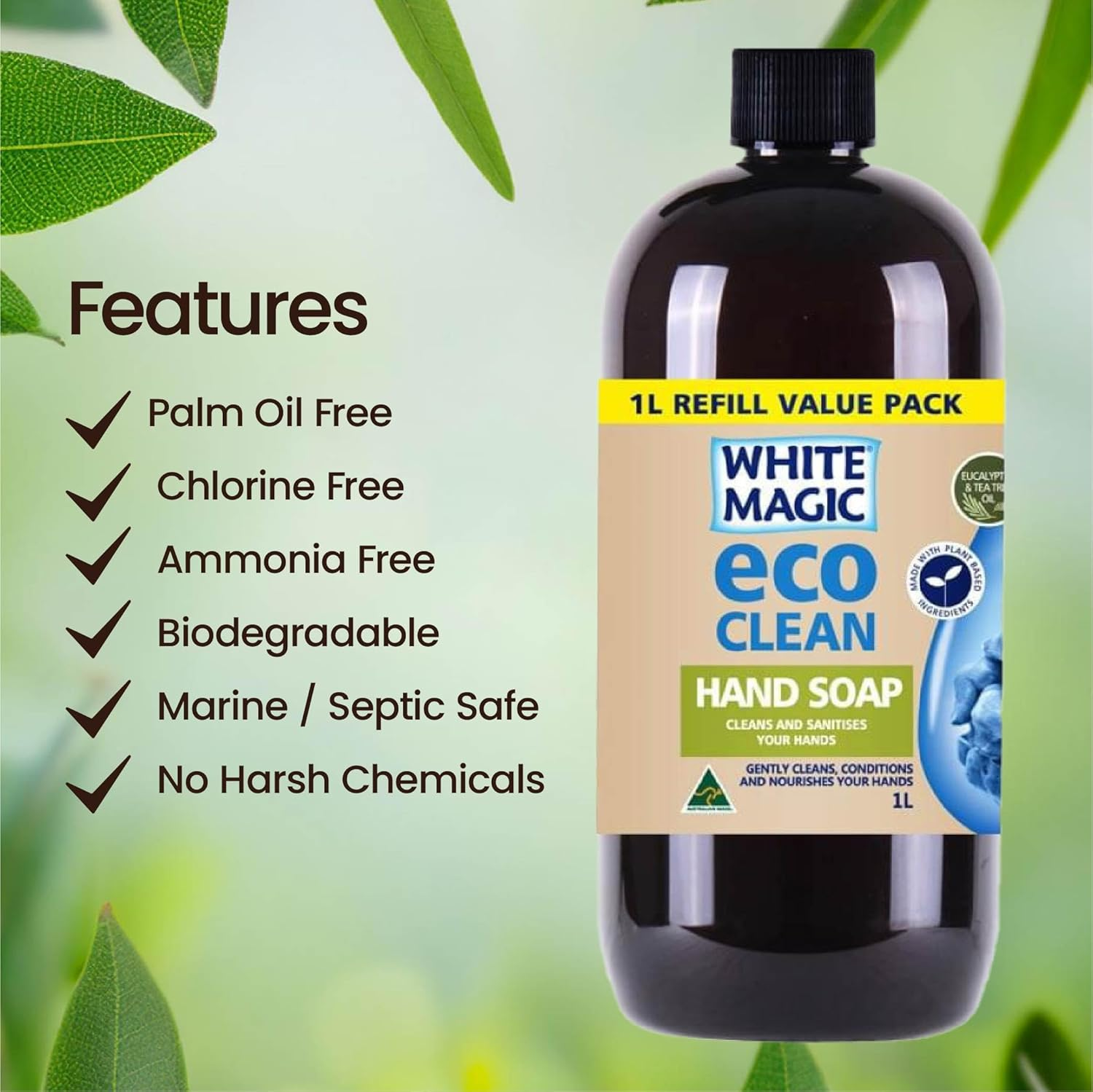 White Magic Eco Clean Hand Soap 1 Litre image number 4