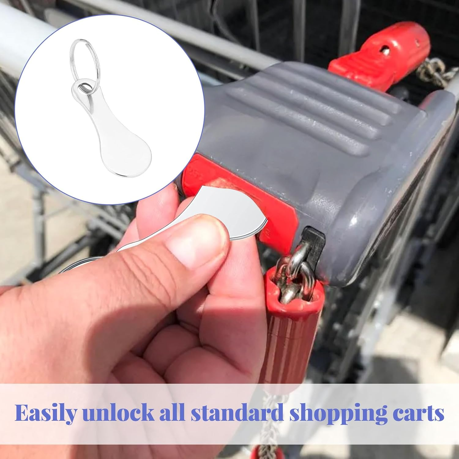 6 PCS Shopping Trolley Key Australia, Trolley Token, Shopping Trolleys Master Key, Stainless Steel Shopping Cart Remover for Supermarket Convenience Store Shopping Unlock Cart (3 Shapes) image number 4
