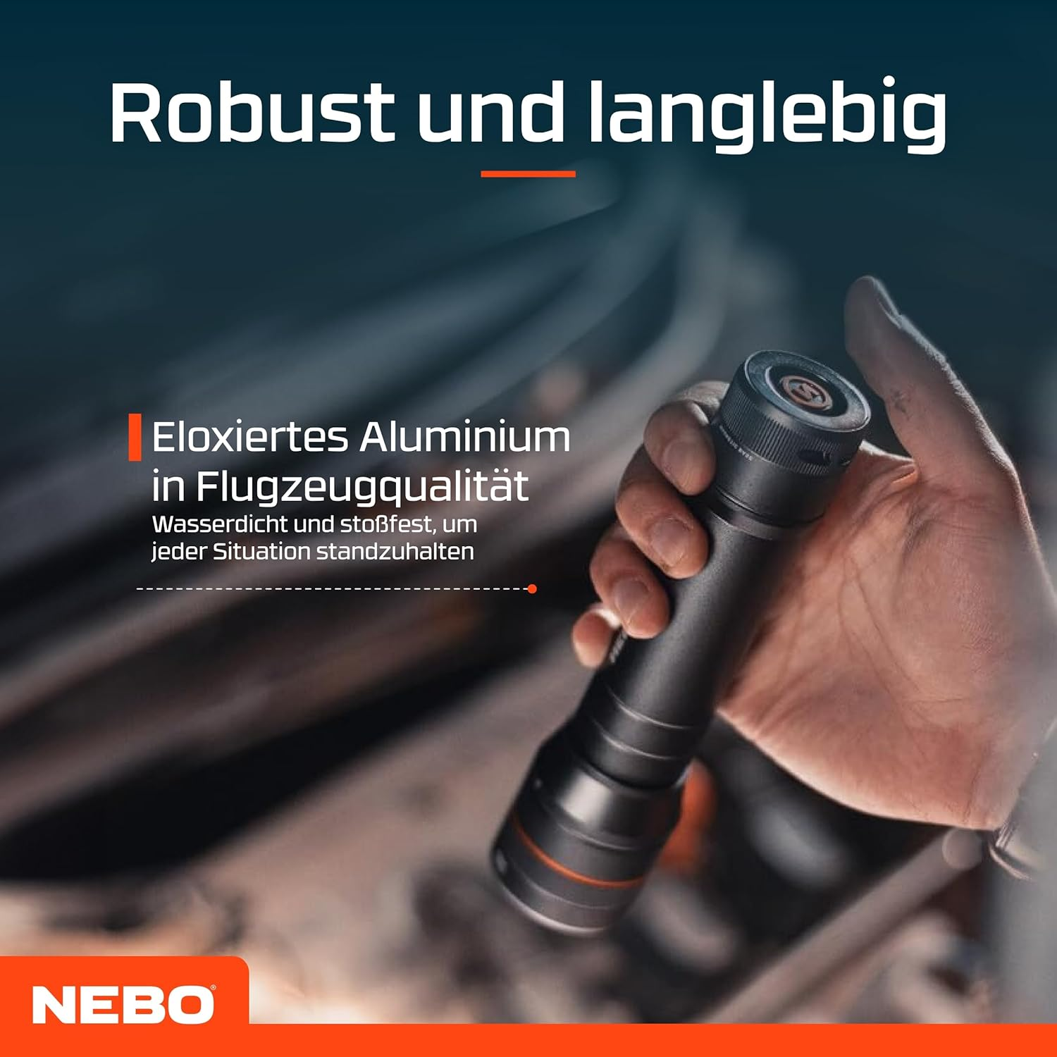 NEBO Newton 500 &ndash; 500 Lumen AAA Handheld Flashlight with 4&times; Zoom, 4 Modes, Magnetic Base, Rear Easy‑Touch Switch, IP67 Waterproof, Aircraft‑Grade Aluminium, Includes AAA Batteries image number 1