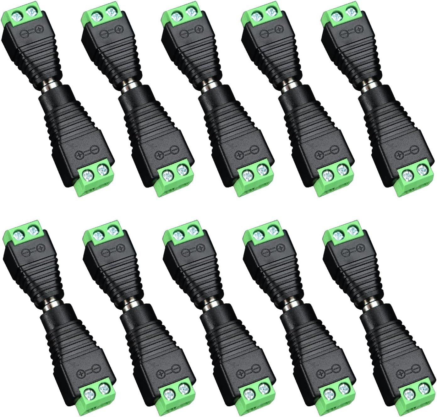 ANLINK 10 Pairs (10 X Male + 10 X Female) 12V 5.5Mm X 2.1Mm DC Power Jack Plug Adapter Connector for LED Strip, CCTV Security Camera image number 5
