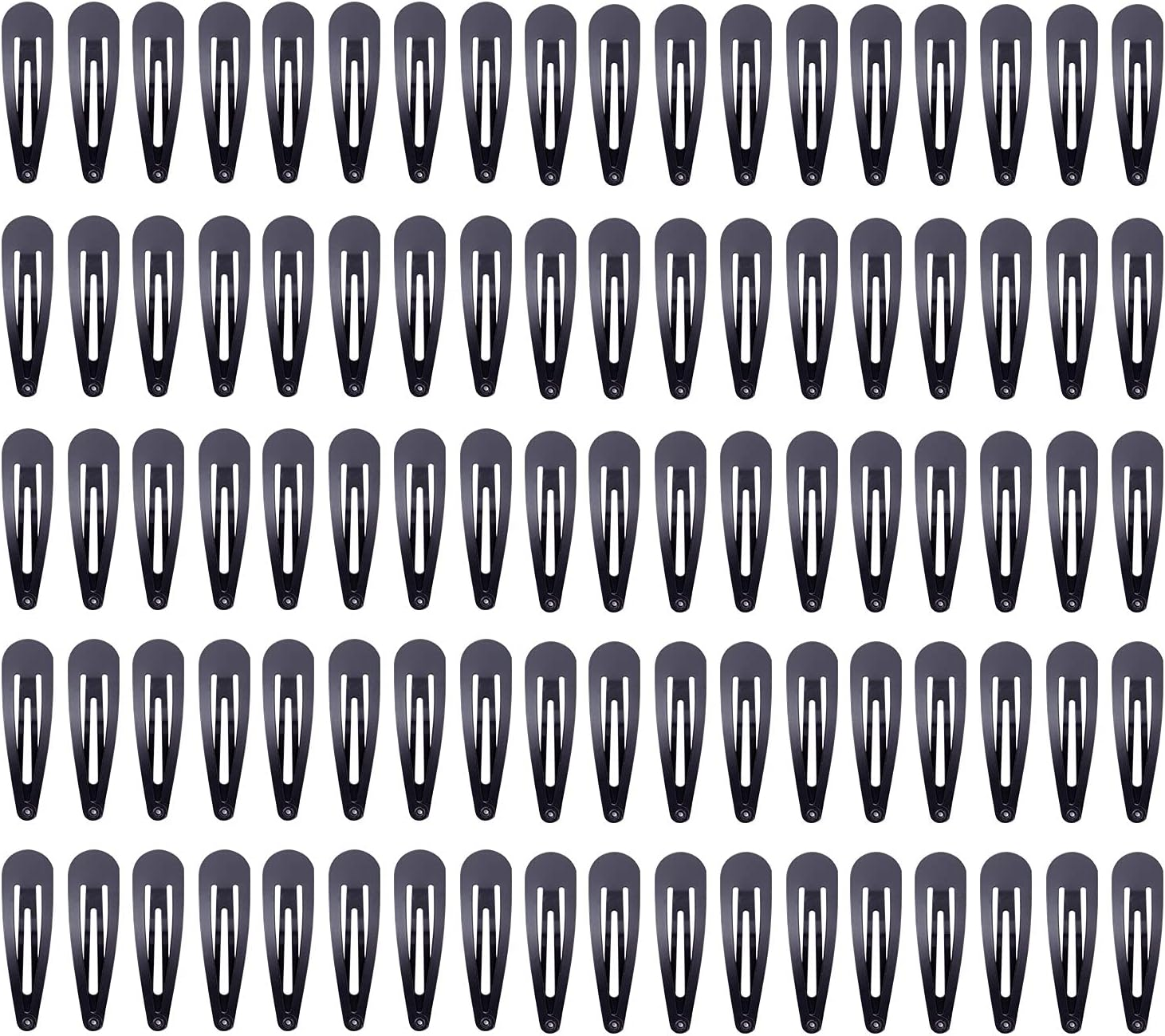 Lawie 100 Pack 6 CM Silver Blank Snap Metal Hair Clips 2.5 Inch Small Plain Base Hair Barrettes Gray Hair Pins Thin Fine Bang Hair Grips Arts and Crafts DIY Hair Accessories Bulk for Women Girls Kids