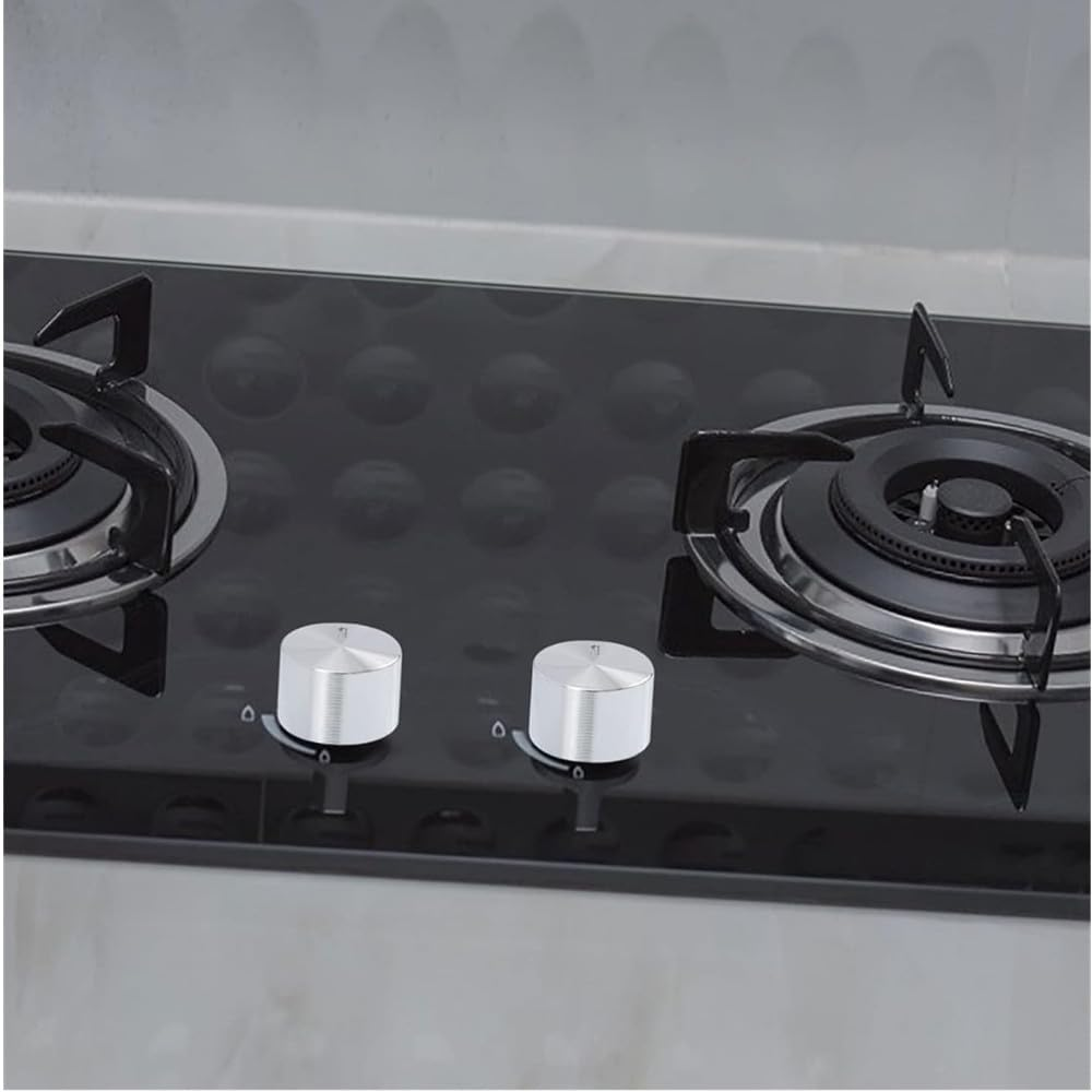 Metal Gas Stove Knobs,6 Pcs Gas Stove Knobs 6Mm Cooker Control Range Oven Knob Burner Knob Gas Hob Switch Replacement Parts