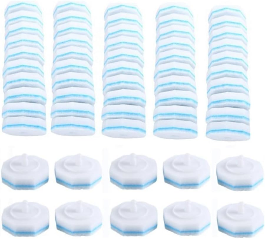 Bjworeye 60 Counts Upgraded Toilet Brush Wand Disposable Toilet Cleaning Wand Refills Bowl Scrubbers Heads Easy to Use image number 1