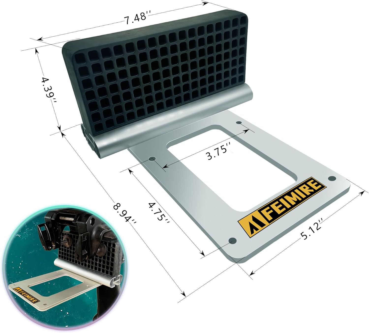 FEIMIRE Aluminium Universal Transom Trolling Motor Mount Bracket for Kayak, Canoe & Small Boat image number 3