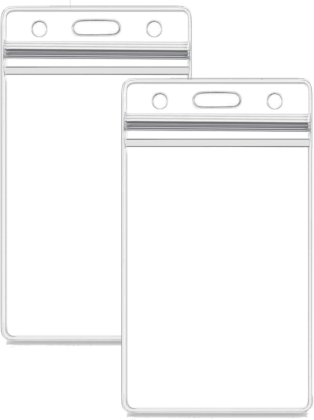 Vertical ID Card Name Tag Badge Holder with Waterproof Type Resealable Zip (Vertical ID, 6 Pcs)