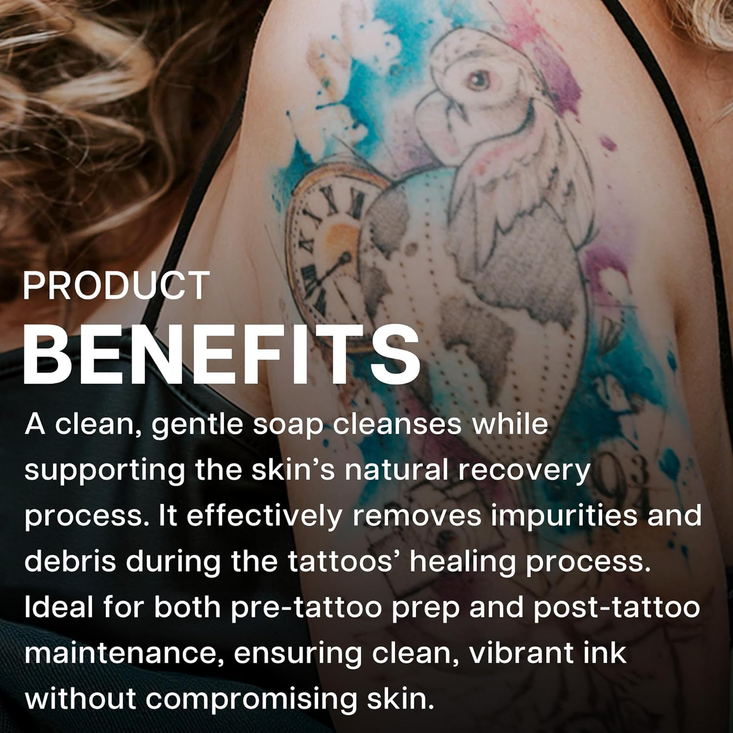 VRAIKO SADOER Tattoo Soap, Aftercare Foam Cleanser for Tattoo Wash, 150Ml Cleaning Soap with Olive Oil & Centella Asiatica for New Tattoos & Piercings Essential Tattoo Supplies image number 5