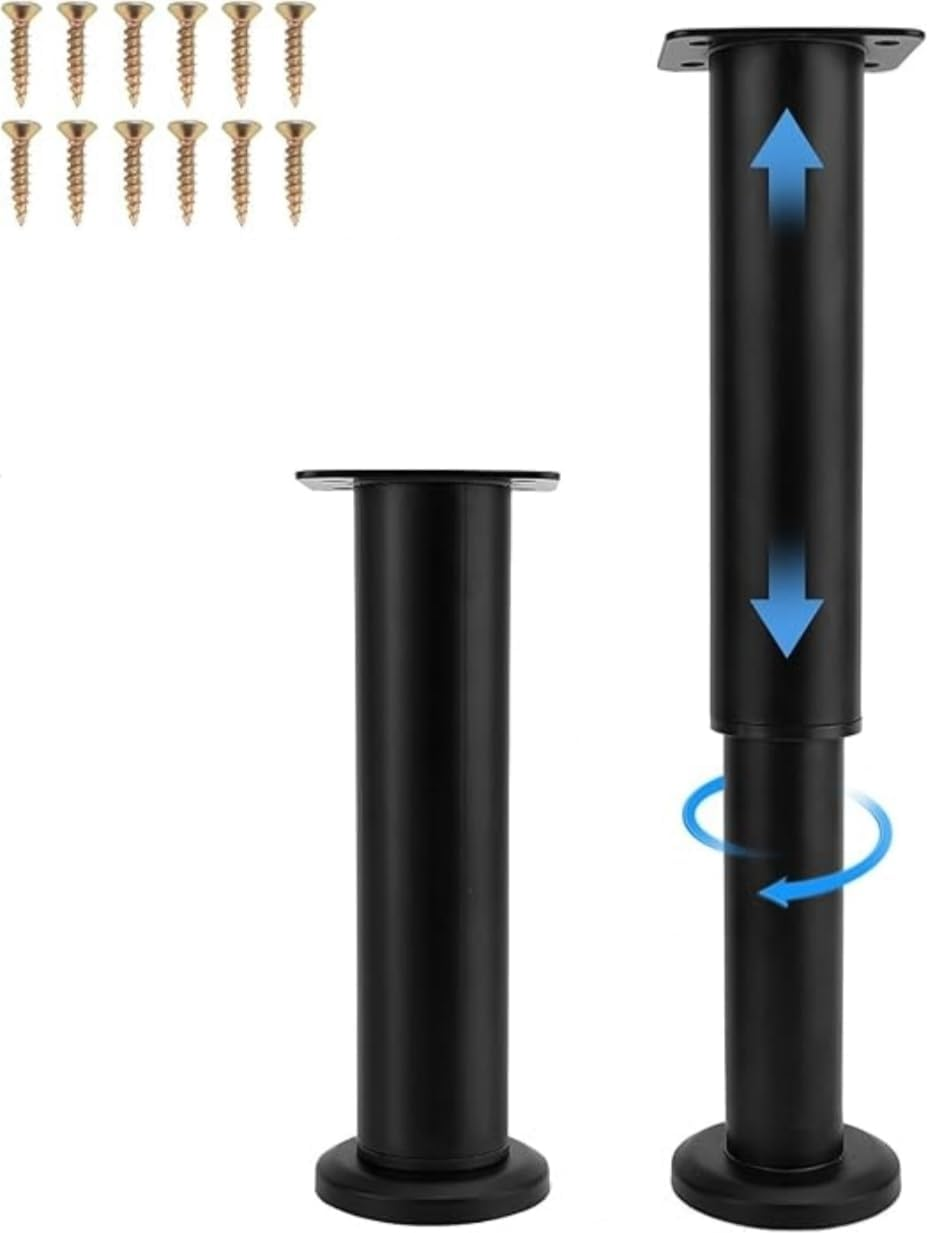 2-Piece Bed Support Legs - Adjustable Metal Furniture Legs 18-30Cm for Bed, Sofa, Cabinet, Couch, Dresser, Table image number 1