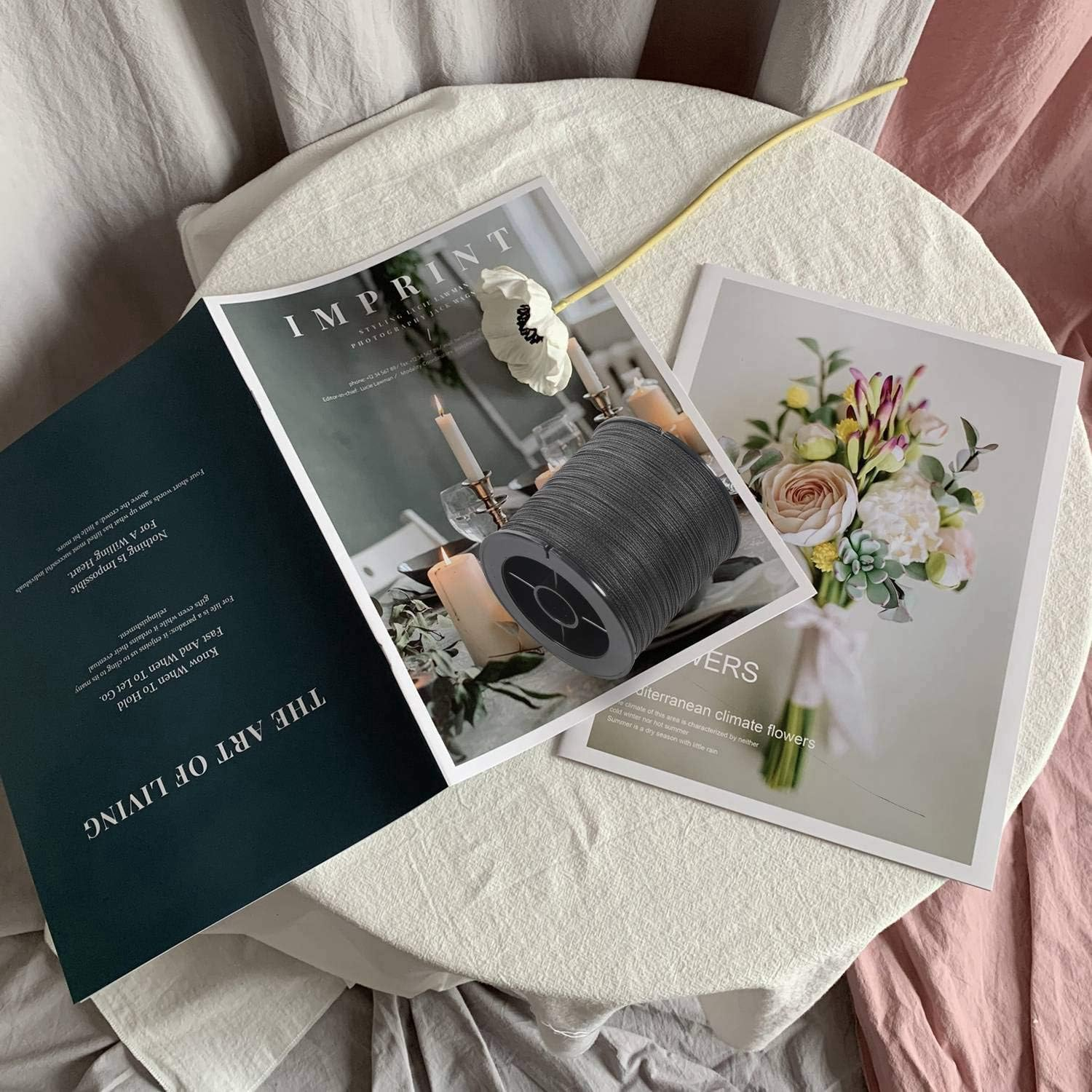 MEOXPAZ 500M 50LB Colorful 4 Strands Multifilament PE Braid Fishing Line (Black) image number 1