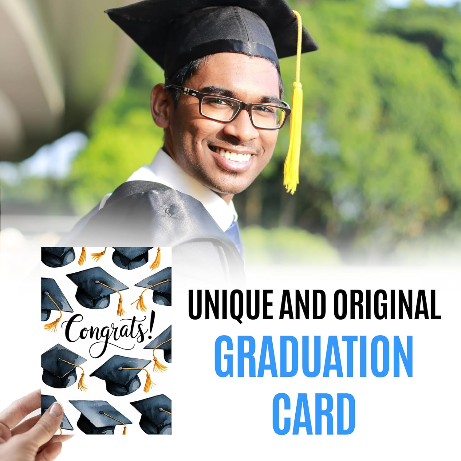 Graduation Card - Congratulations on Your Graduation Card for College, Highschool,Masters, Phd, Bachelors Degree - Congrats Son, Grandson - NUM 184