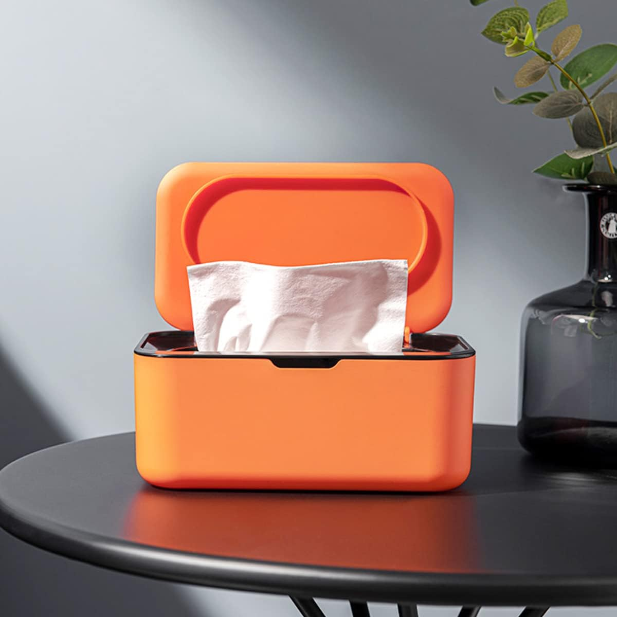 Wipes Dispenser Keeps Wipes Fresh Baby Wipe Holder Sealing Refillable Wipe Container Dustproof Tissues Wipes Case with Lids for Home Bedroom Nursery Room Car Office Bathroom (Dark Blue)