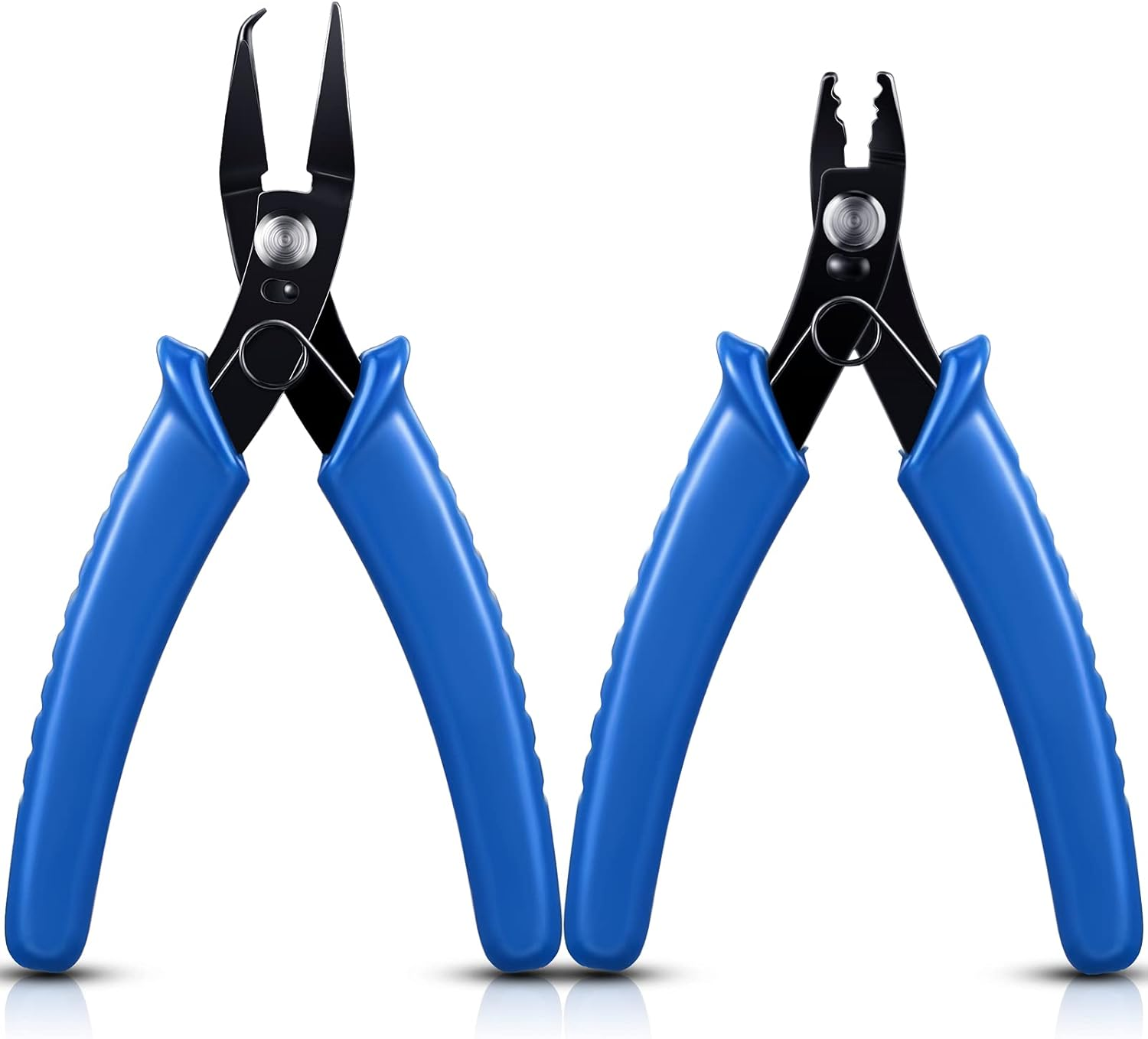 2 Pieces Jewelry Pliers Tool Set Includes Split Ring Pliers, Jewelry Bead Crimping Pliers for Jewelry Beading Repair Making Tools Supplies image number 2