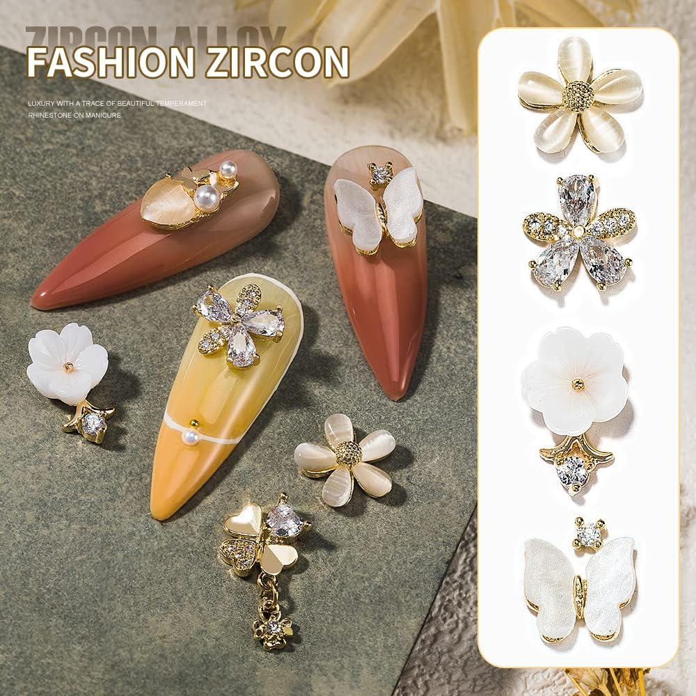 15 Pieces of 3D Luxury Clear Shining Zircon Alloy Nail Art Decoration Charming Fashion DIY Unique Nail Art Works image number 2