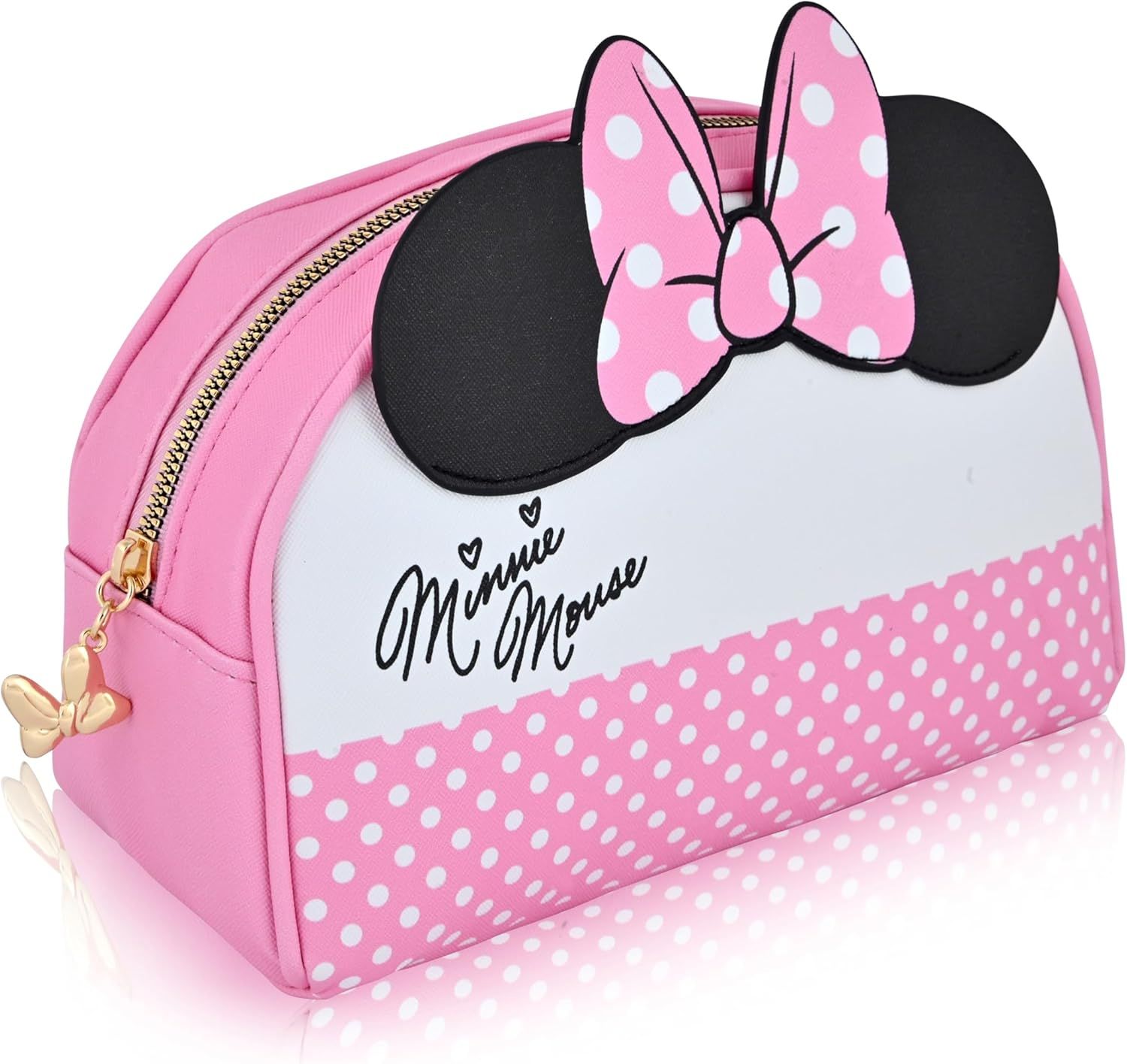 Disney Minnie Mouse Makeup Bag for Women | Minnie Mouse PU Leather Travel Toiletry Bag for Women | Make up Travel Bag Cosmetic Bag Makeup Pouch