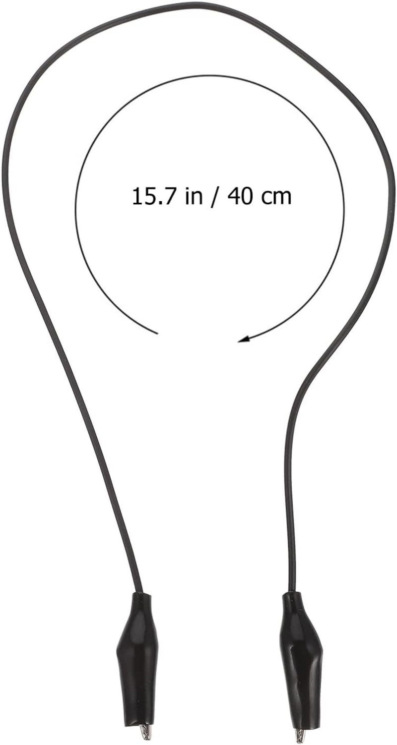 POPETPOP Alligator Clips Crocodile Test Leads: 30Pcs Dual Ended Wire Cable Balck Red with Insulators Clips Test Flexible Copper Cable for Electrical Testing 15. 72 Inches image number 4