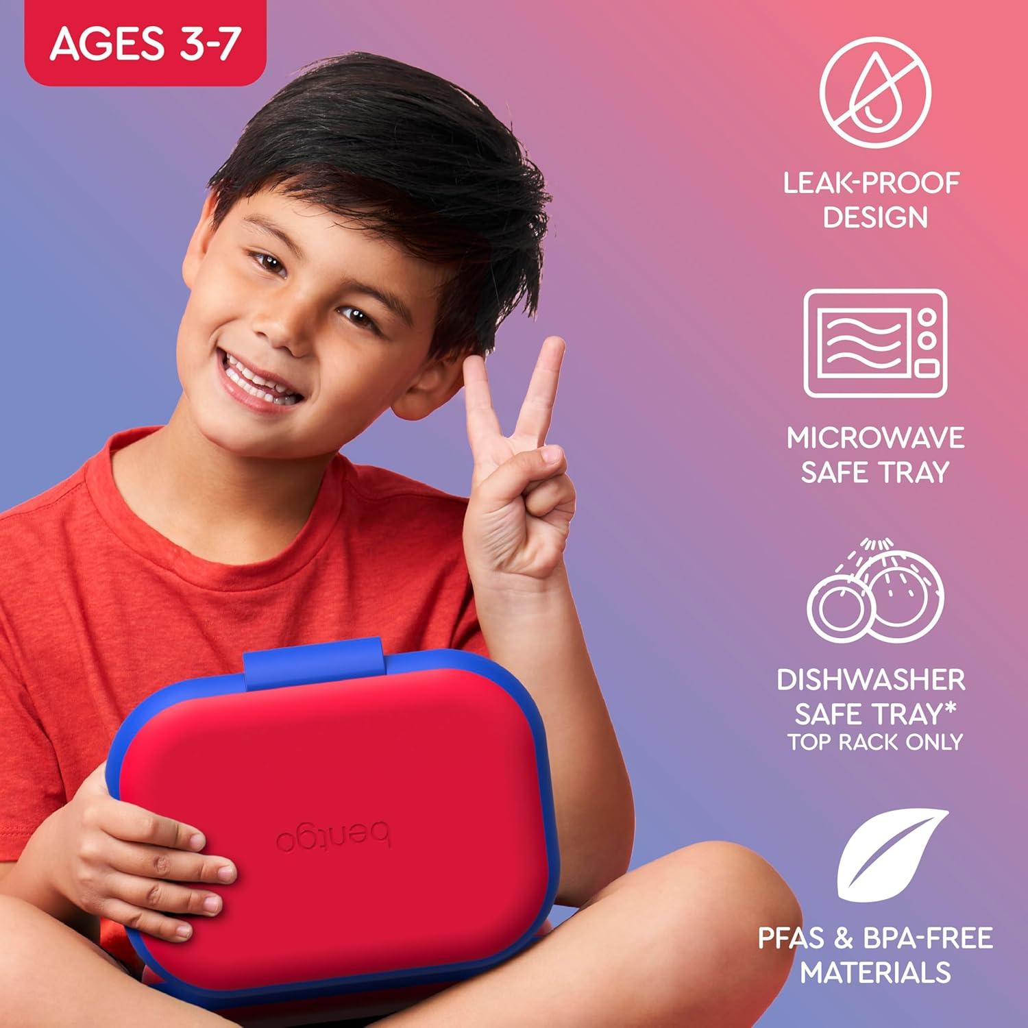 Bentgo Kids Chill Lunch Box - Red/Royal