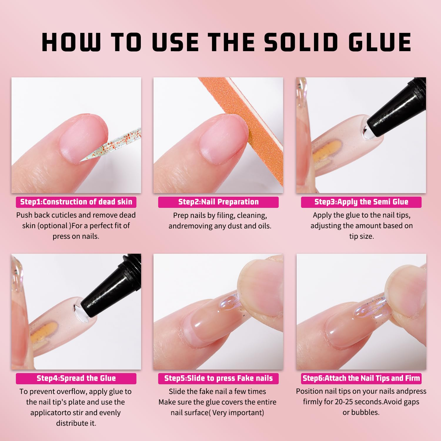 MAGIC ARMOR Semi Solid Nail Glue & Nail Glue Remover - No UV Needed, Quick Dry, Strong Adhesive for Press on & Acrylic Nails (15G Glue, 15G Remover) image number 2