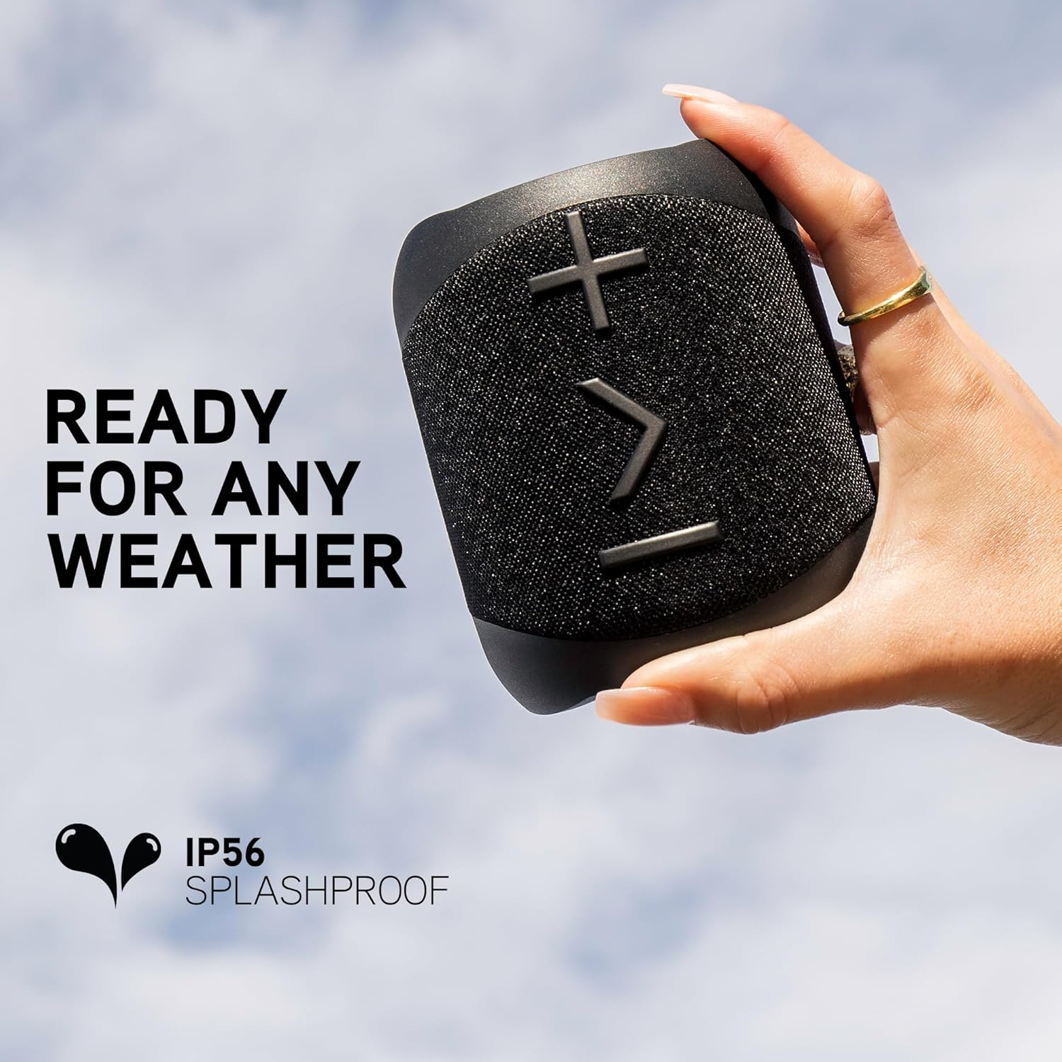 Blueant X1I Portable Bluetooth Speaker with Deep Bass Sound, Splashproof Design, All-Day Battery Life, Built-In Microphone and Easy Wireless Pairing, Black image number 6