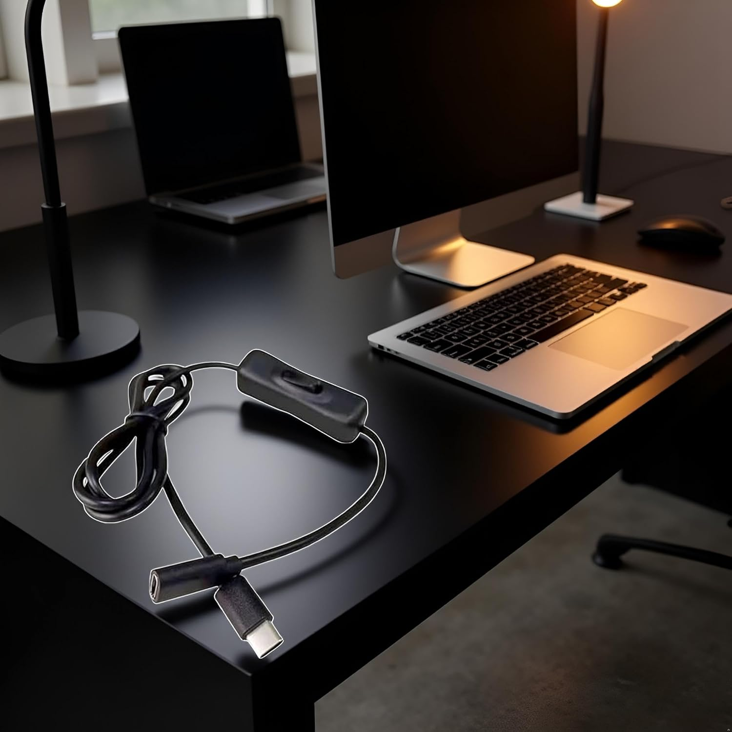 Black USB C Extension Cable with On/Off Switch Perfect for Charging and Data Transfer on Any Type C Device Type C Male to Female Cable Home Audio Accessories Cables and Interconnects image number 4