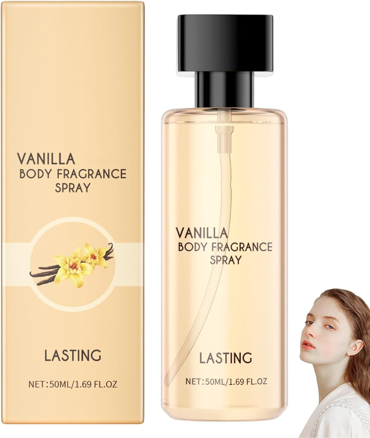 Vanilla Body Fragrance Spray, Hair and Body Mist for Women, Long Lasting Fragrance, Nourishing Hydrating, Travel Size, Lightweight (1Pcs)