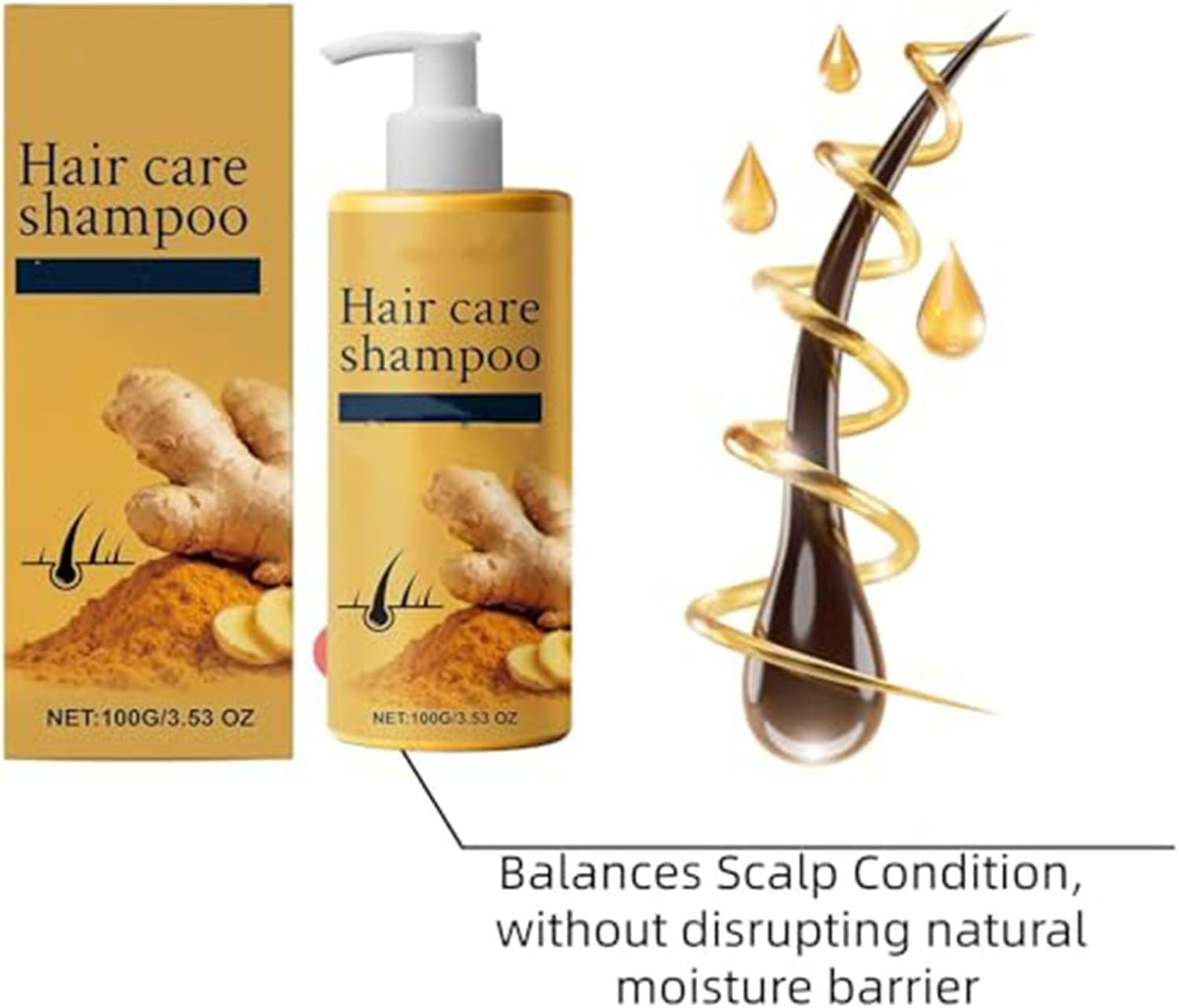 Ginger Hair Care Shampoo, Deeply Nourishing Clean Ginger Shampoo for Hair Growth & Repair, Anti-Dandruff Oil Control Scalp Care, Soother Itchy Sensitive Scalp & Reduce Flakes (1Pc) - 1Pc image number 5