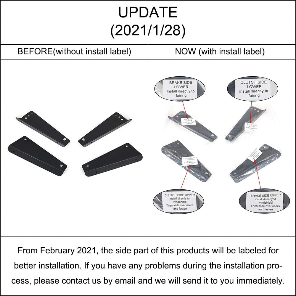 Xitomer Motorcycle Rally Dash Kit, Fit for KLR650 2008 2009 2010 2011 2012 2013 2014 2015 2016 2018 2018 KLR650 , Height Adjust Lifter Windshield image number 5