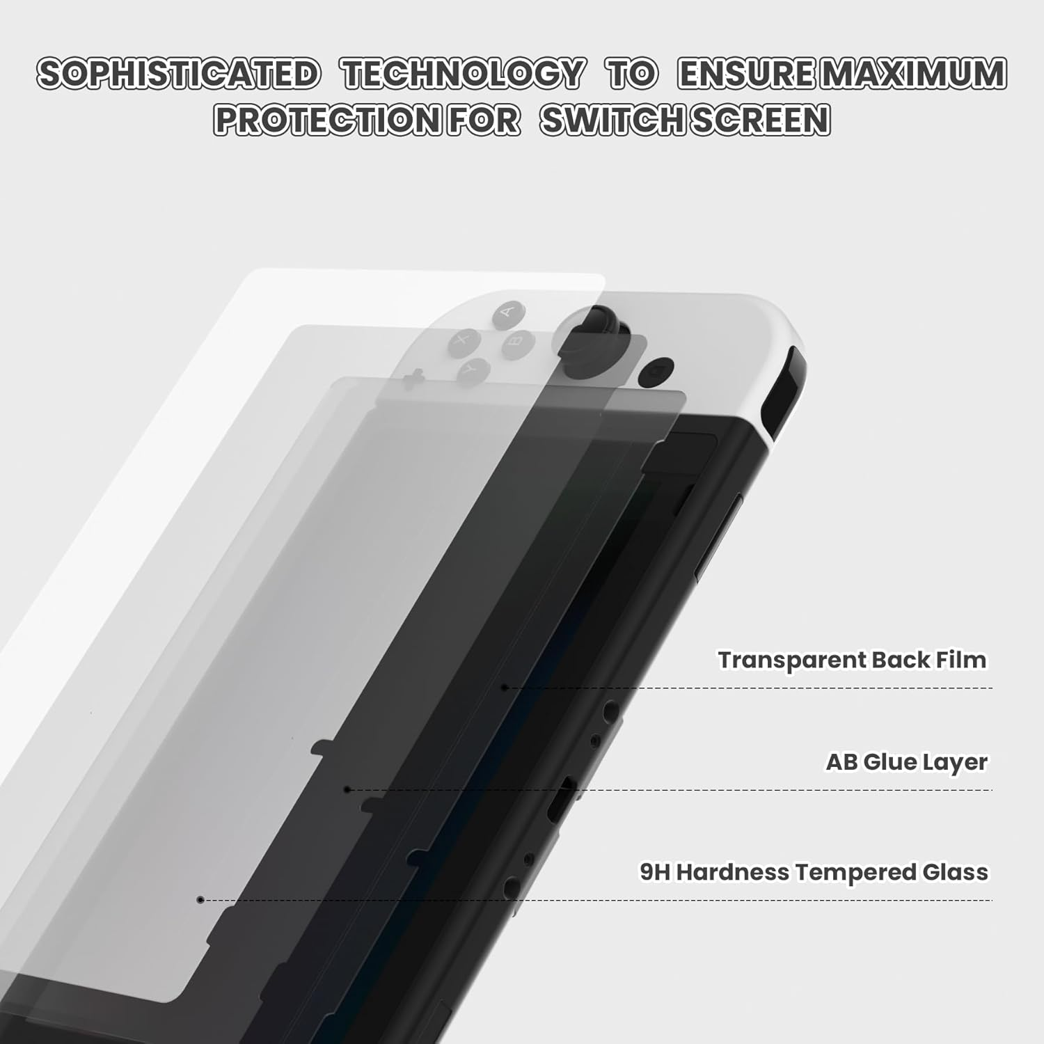 Extremerate 2 Pack Transparent Clear Border Transparent HD Clear Saver Protector Film, Tempered Glass Screen Protector for Nintendo Switch [Anti-Scratch, Anti-Fingerprint, Shatterproof, Bubble-Free] - Antique Yellow image number 2