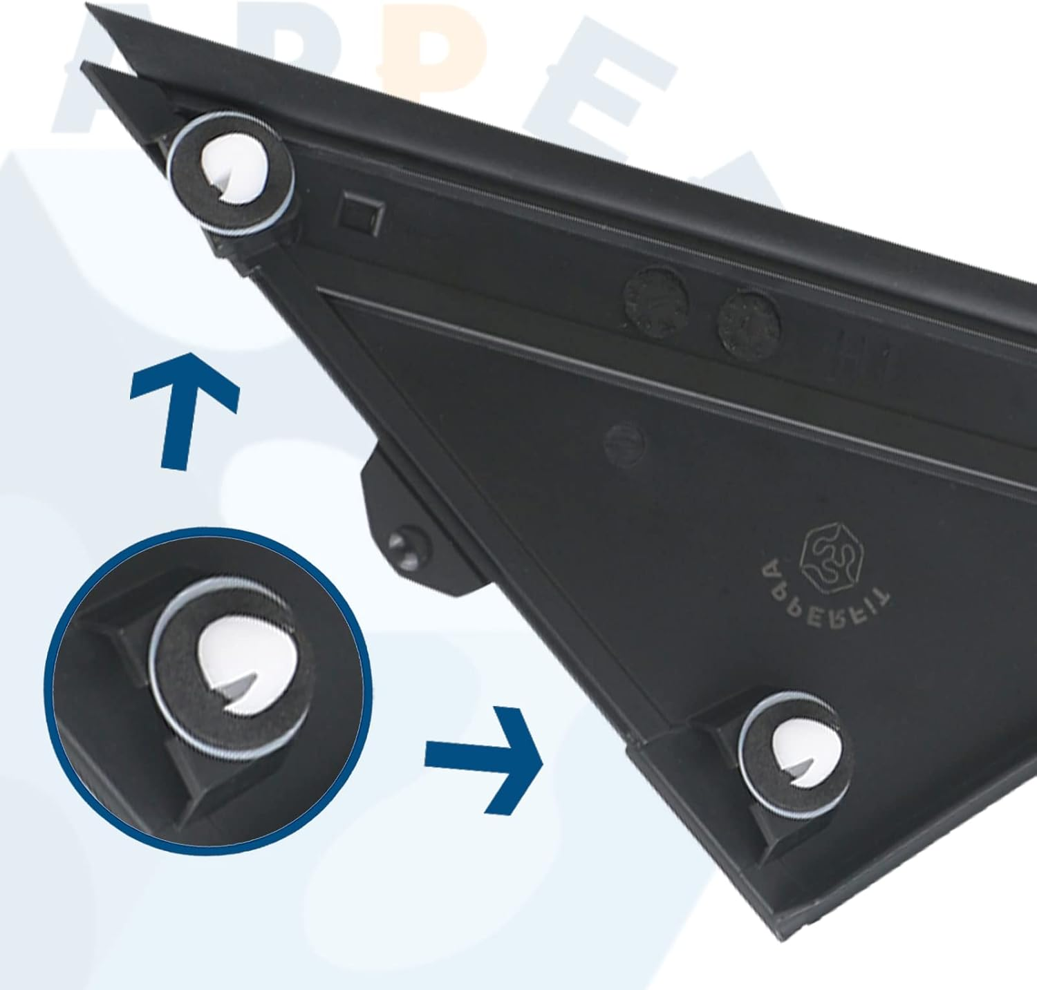 Apperfit Fiat 500 Door Mirror Flag Cover Molding (Matte Black) Left Driver & Right Passenger Side Compatible with 2012-2019 Fiat 500 Replaces 1SJ85KX7AA 1SD00KX7AA image number 2