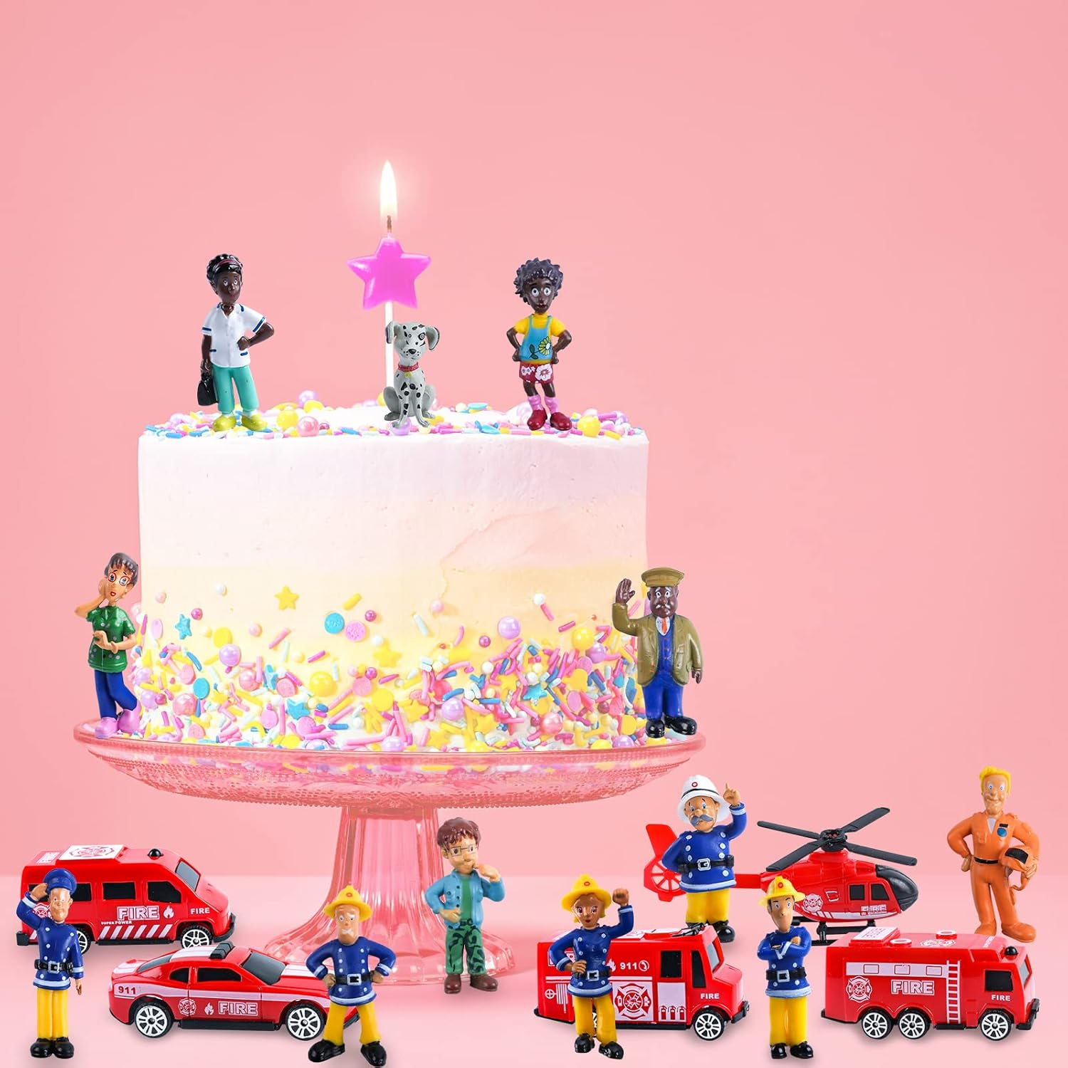 Fireman Sam Cake Decoration Set - Figures, Toppers, Birthday Accessories image number 6