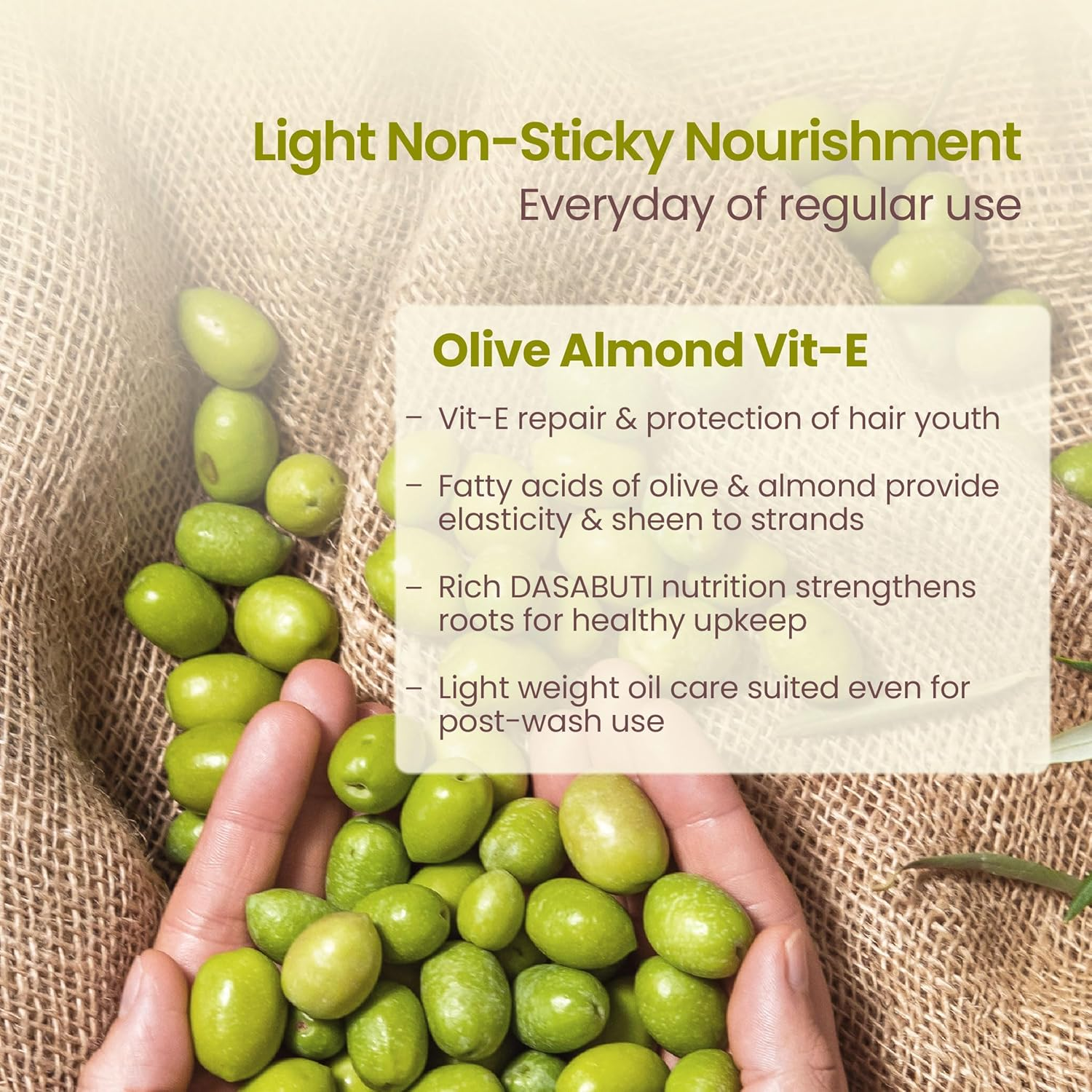 Nat Habit Olive Almond Summer Light Hair Oil with Vitamin E for Men & Women, All Hair & Scalp Types, No Paraffin, Mineral Oil, Preservatives & Chemicals, 100Ml image number 5