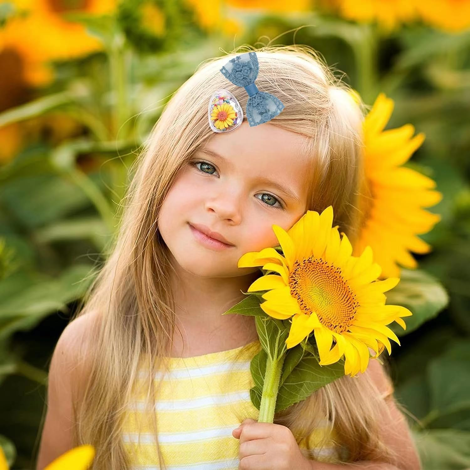 10Pcs Lace Hair Bows Clips for Little Girls,2.75Inch Baby Hair Clips,Fully Lined Baby Hair Bows Clips,Infants Toddlers Kids Hair Styling Accessories for Fine Hair image number 6