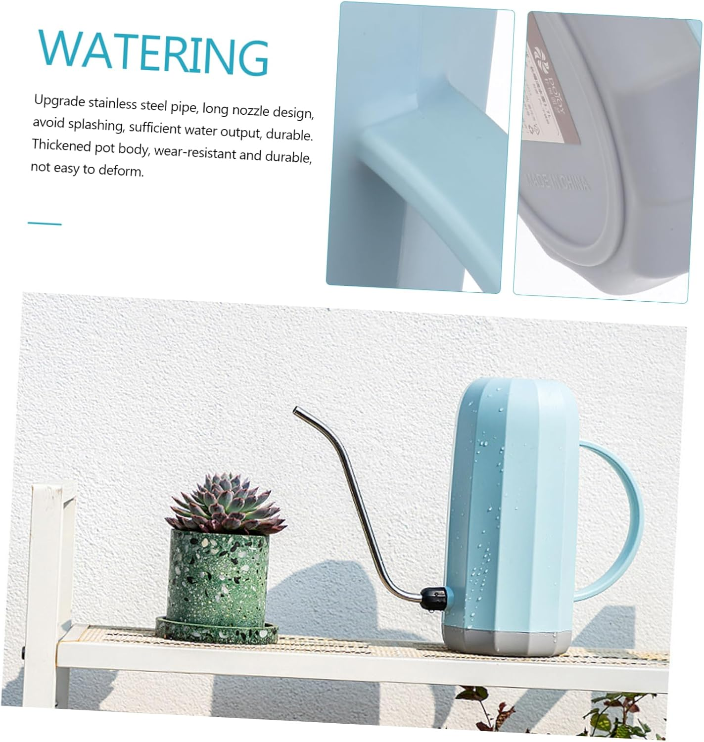 SUPVOX Watering Can for Garden Plants Long Spout Plastic Kettle for Bonsai and Indoor Gardening image number 1