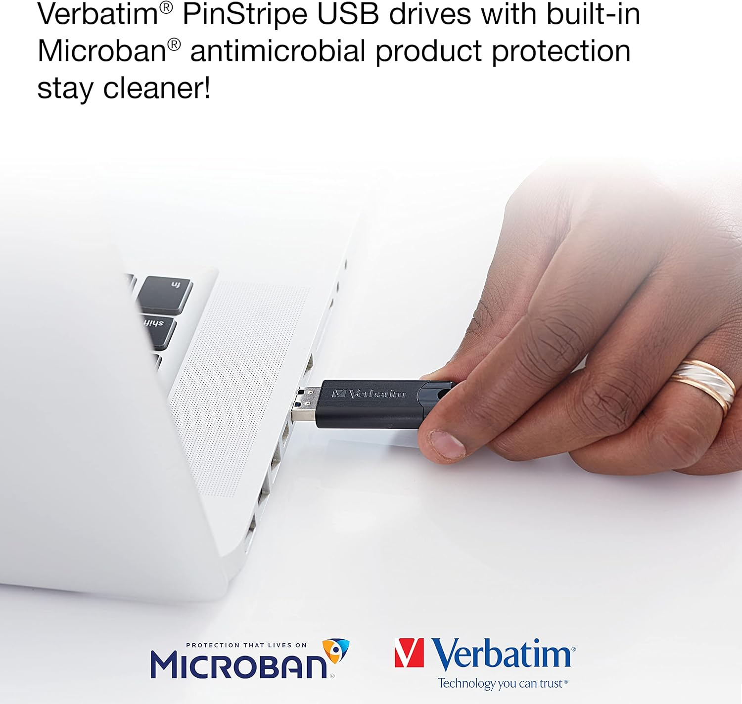 Verbatim Store'N'Go Pinstripe USB 3.0 Drive 64GB (Black) image number 2