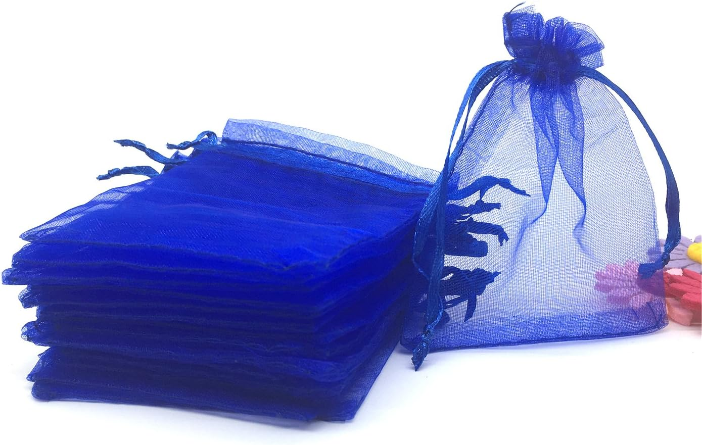 50PCS 12X16 Inches Organza Gift Bags with Drawstring Gift Packaging Big Bags -Large(Deep Purple)