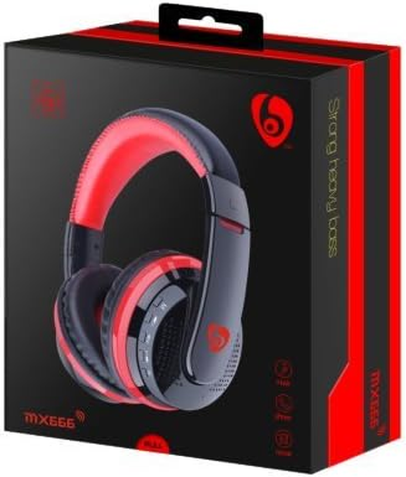 Ovleng MX666 Black & Red Colour Bluetooth 4.1 Use with Phones, Tablets (Red) - Red image number 2