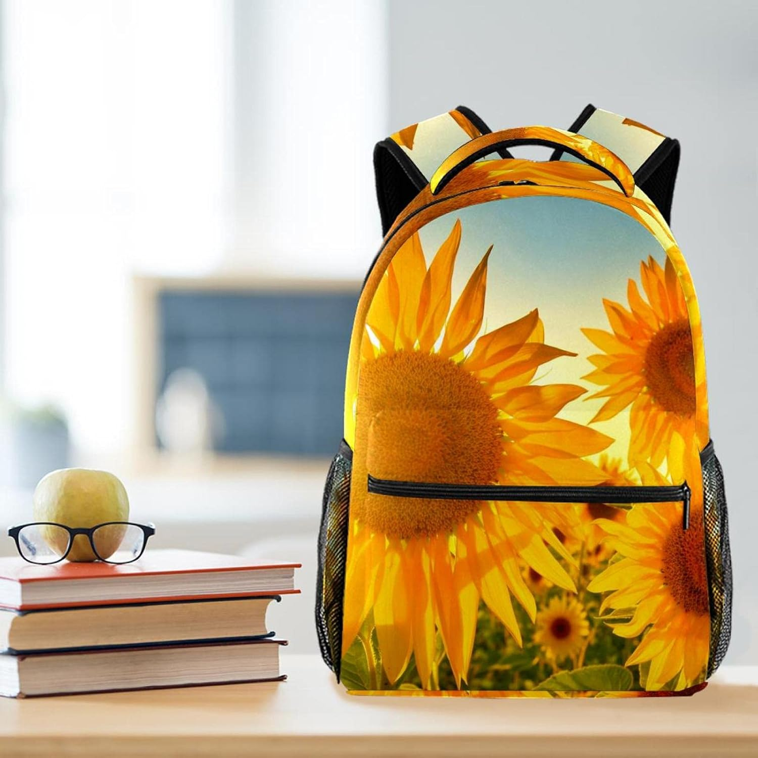 Sunflower Spring Summer Flower Blossom Nature Backpack Students Shoulder Bags Travel Bag College School Tote Backpacks image number 1