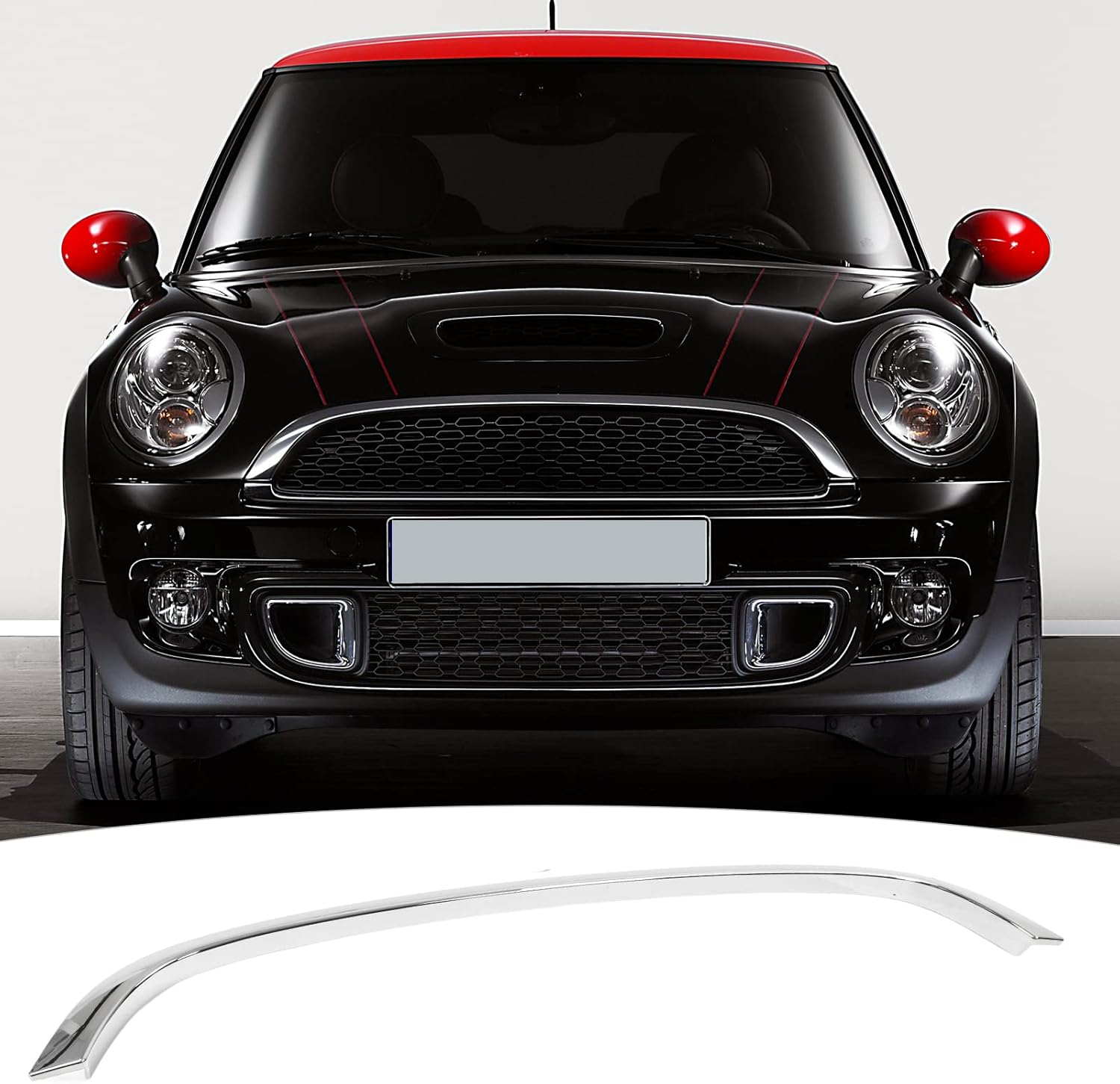 Upper Grille Surround Trim for R55 R56 R57 51132751040, Silver Upgrade for Stylish Automotive Aesthetic (Electroplated) image number 5