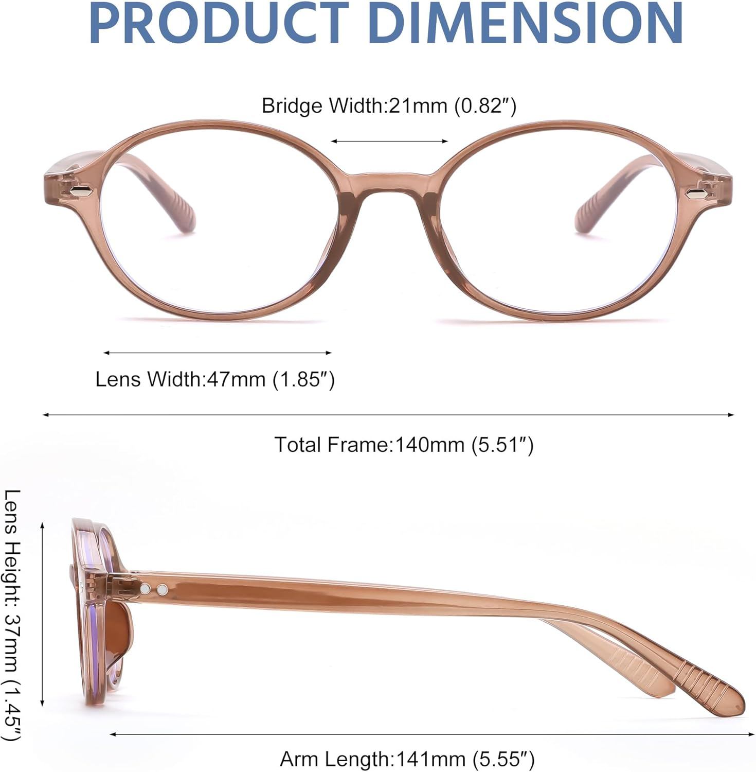 FEISEDY Vintage Oval Blue Light Glasses for Women Men Stylish Lightweight 90S Eyeglasses Fake Nerd Y2K Eyewear Frame B0242 - Black image number 3